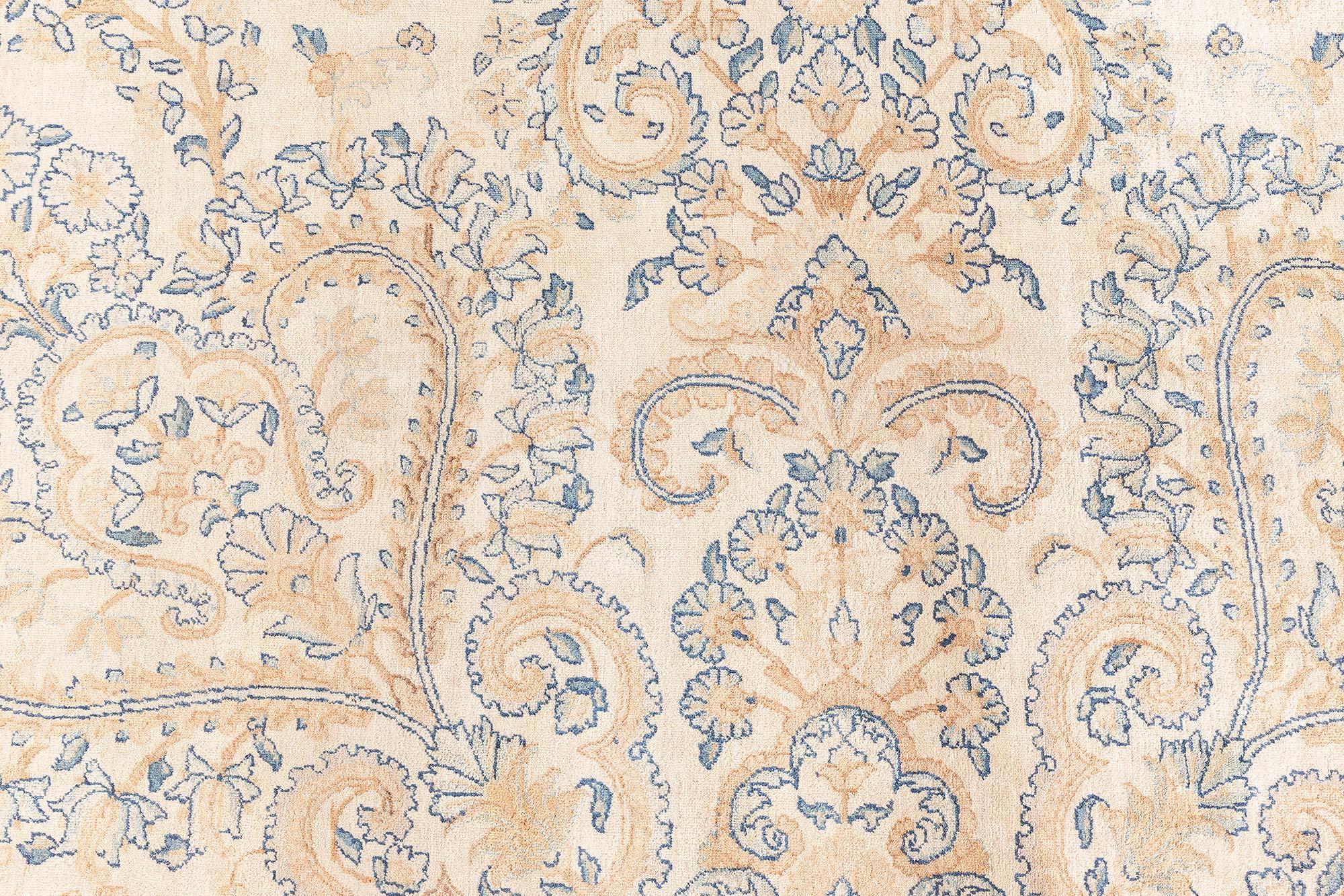 Persiano Tappeto antico persiano Kirman Camel in lana fatto a mano in vendita