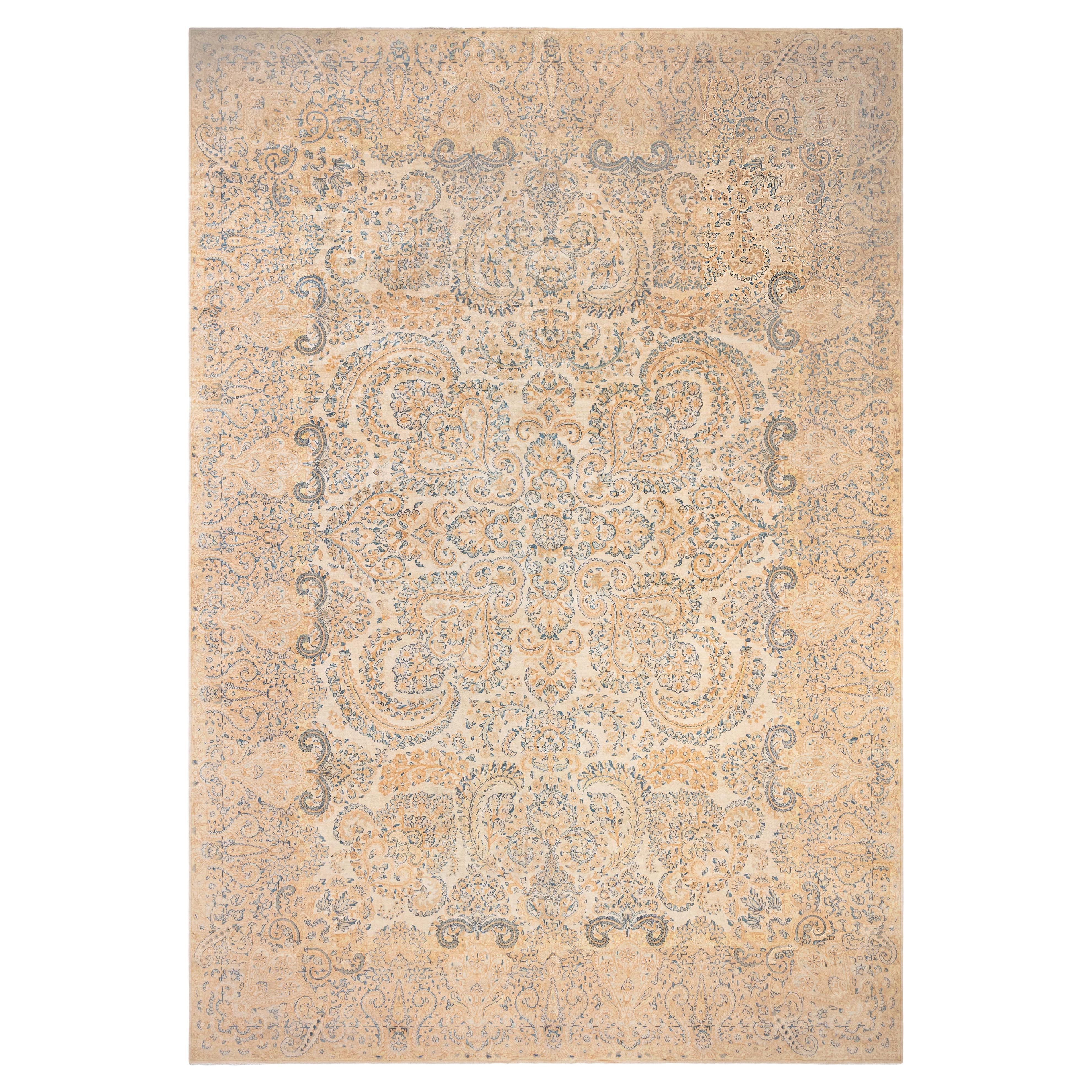 Antiker persischer Kirman-Kamelien-Handgefertigter Wollteppich