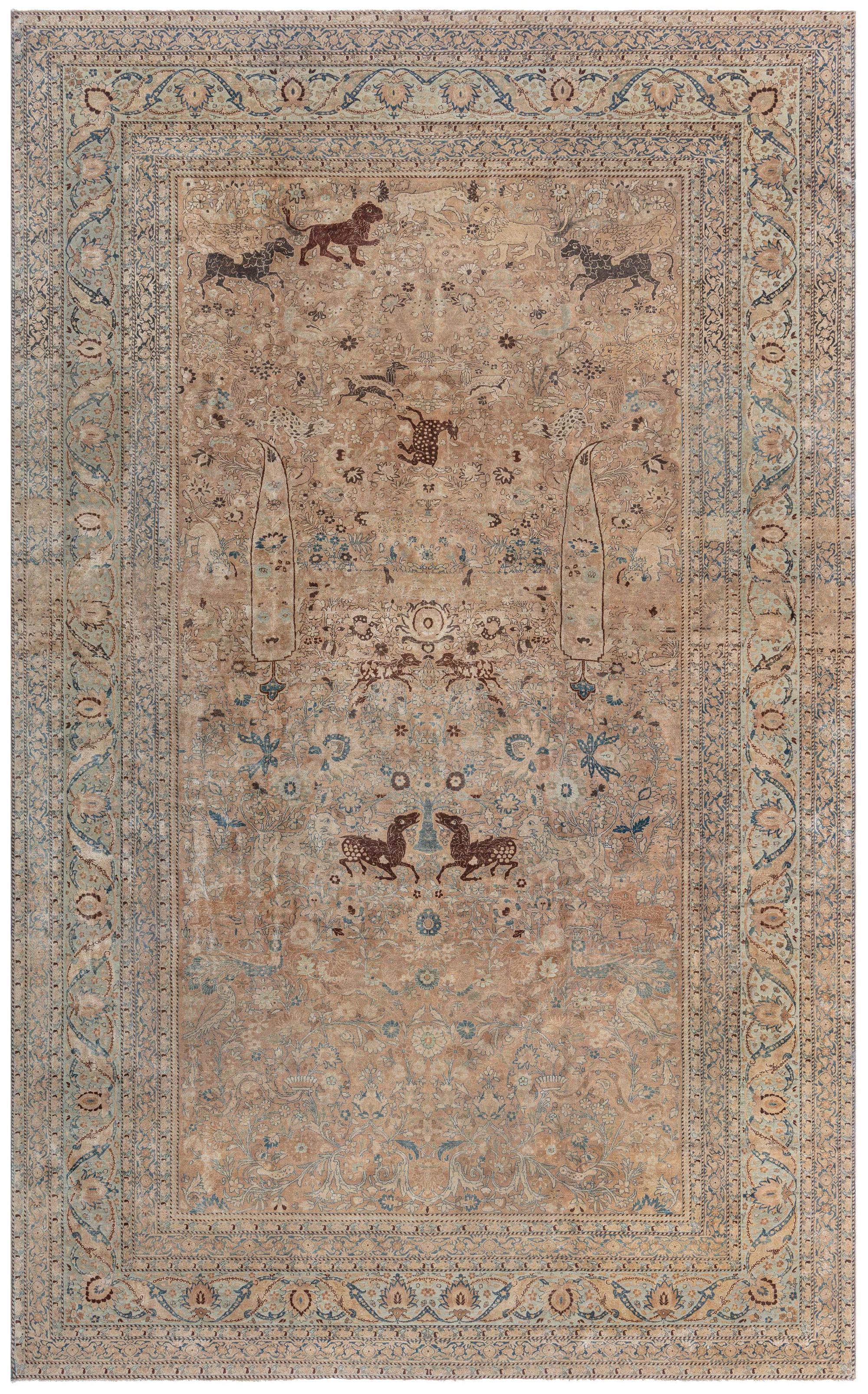 Antique Persian Kirman Carpet For Sale