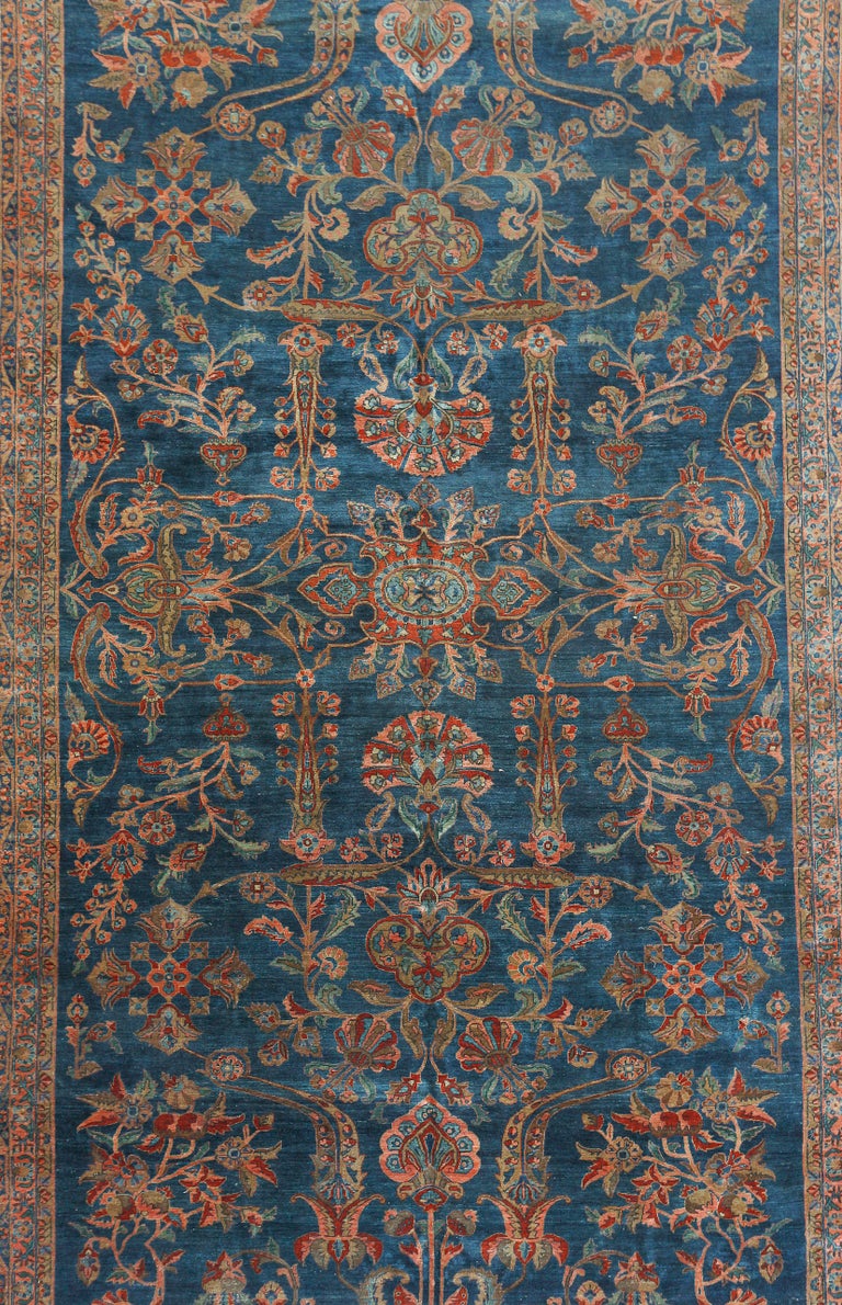 Antique Persian Kirman carpet, circa 1910. Kirman is the capital of the province in south Persia of the same name. Situated 2000 meters above sea level. As elsewhere in Persia carpet weaving declined during the 18th century and was revived during