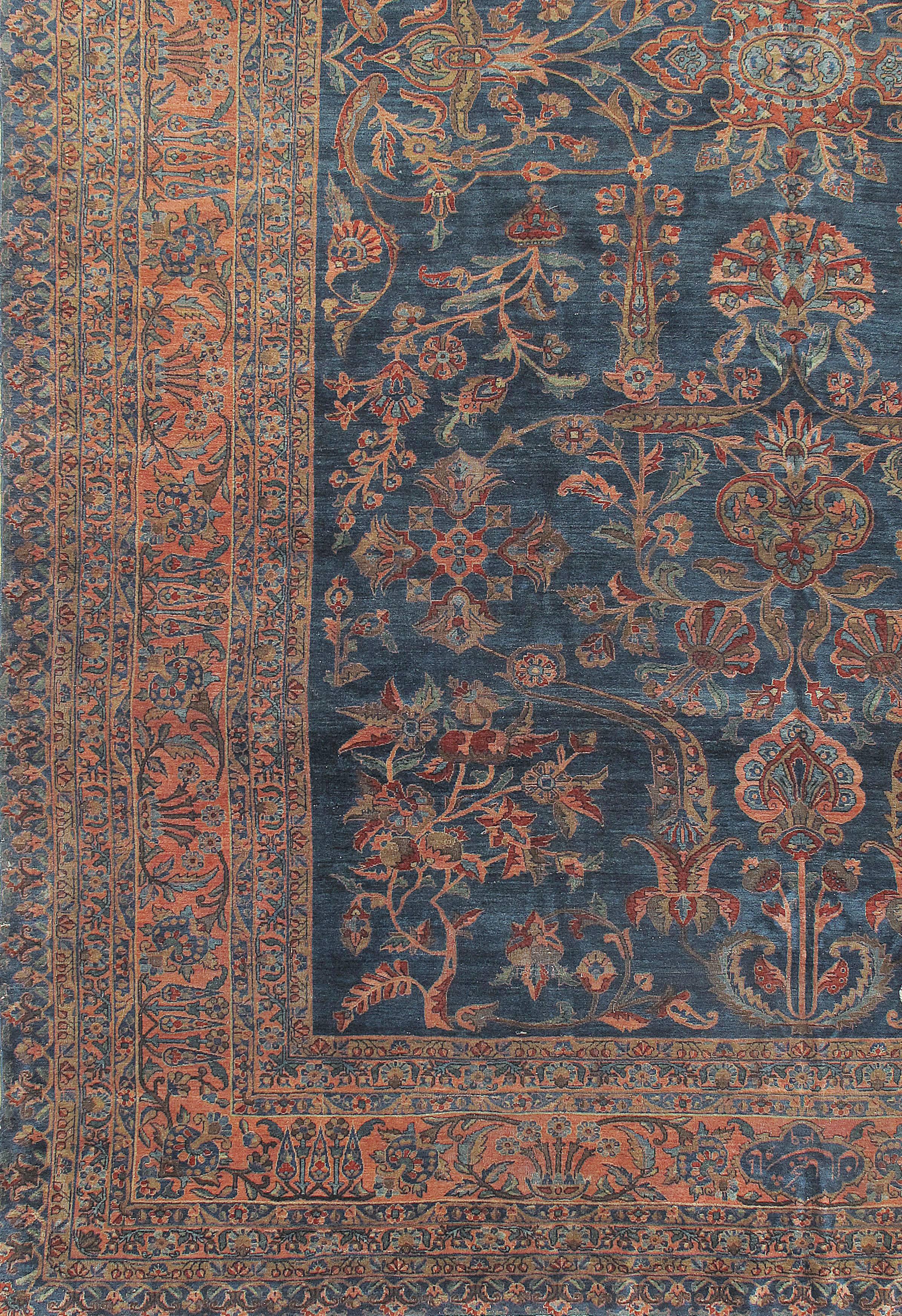 Antique Persian Kirman Carpet, circa 1910, 10'11 x 17'10 In Good Condition In New York, NY