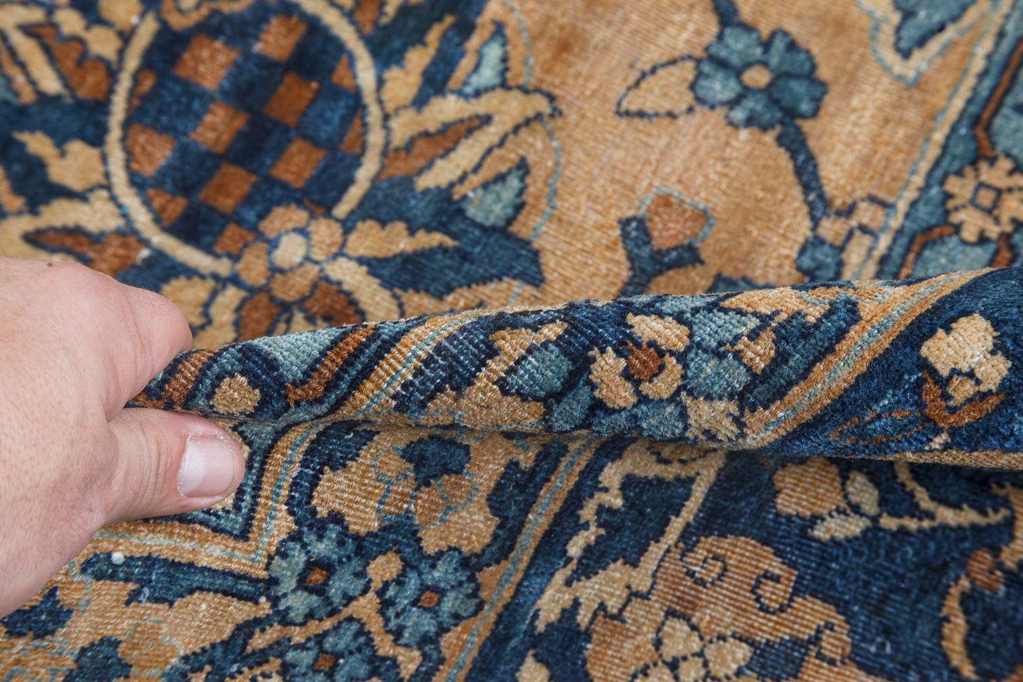Antique Persian Kirman botanic handmade wool carpet
Size: 11'7
