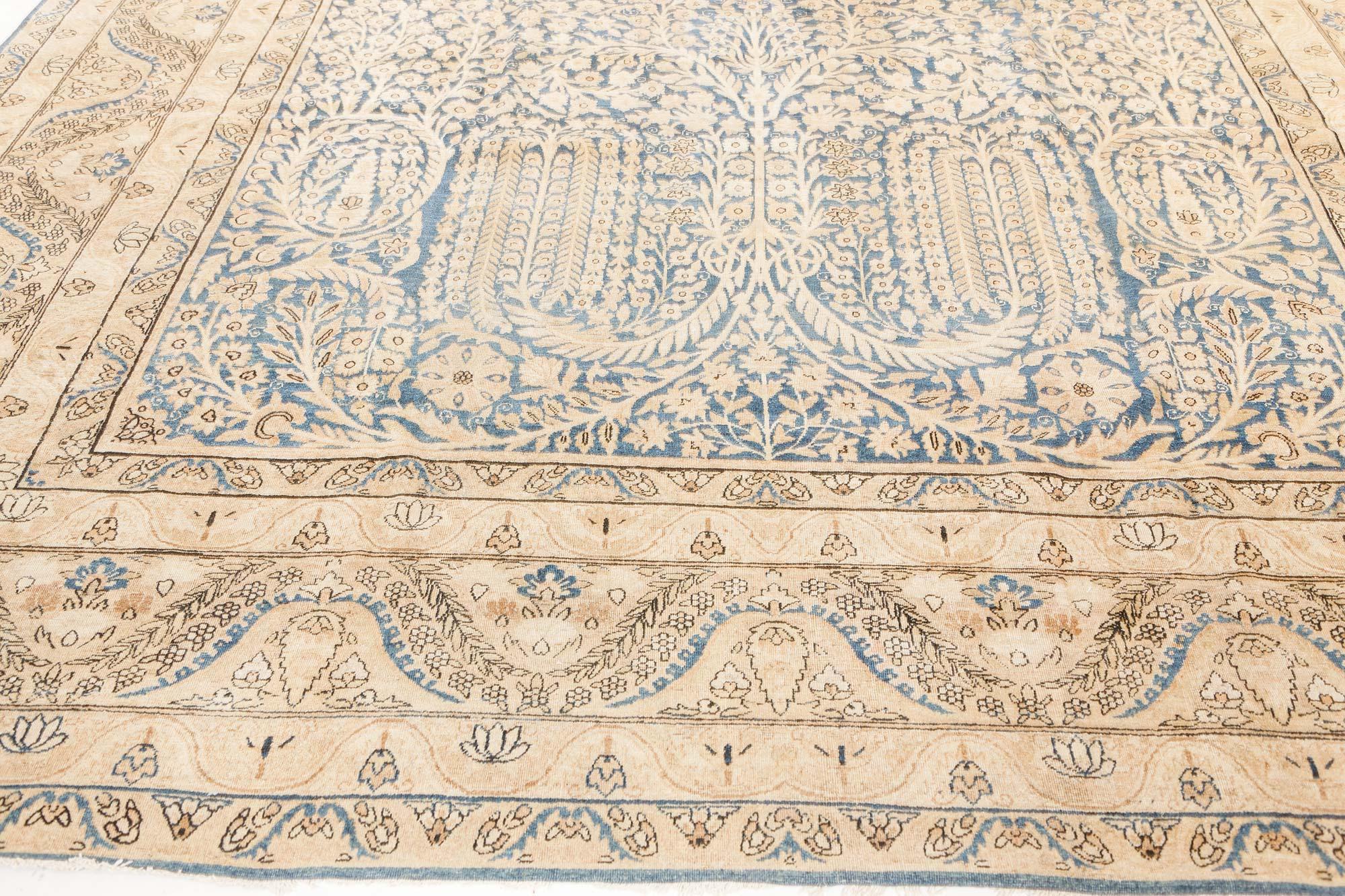 19th Century Antique Persian Kirman Handmade Wool Carpet For Sale