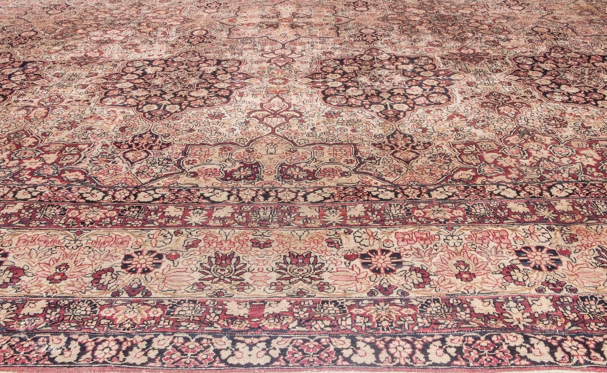 Authentic 19th Century Persian Kirman Botanic Wool Rug by Doris Leslie Blau 2