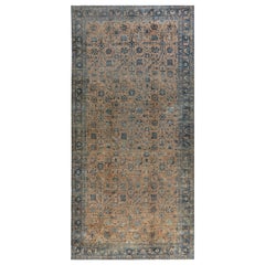 Antique Persian Kirman Botanic Handmade Wool Carpet