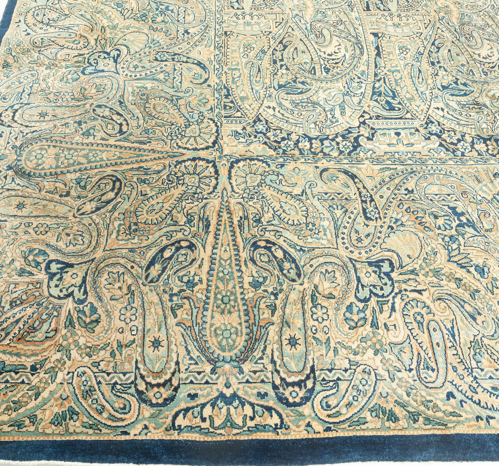 Antique Persian Kirman Floral Handmade Wool Rug For Sale 3