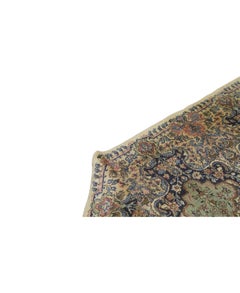 Antique Persian Fine Traditional Handwoven Luxury Wool Ivory / Navy Rug