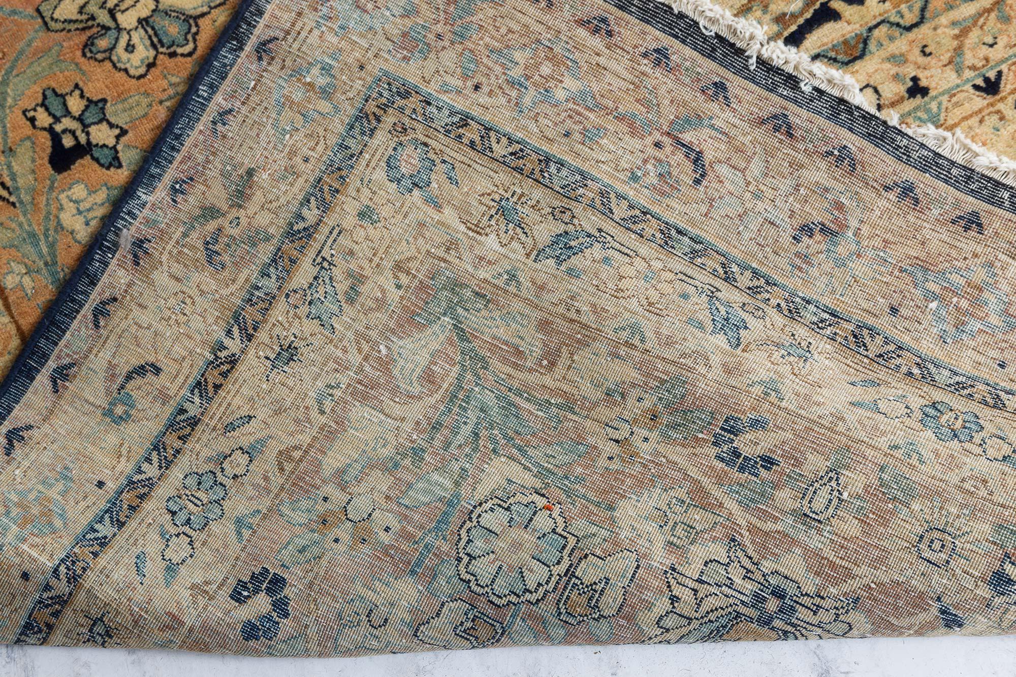 Antique Persian Kirman Handmade Wool Carpet For Sale 4