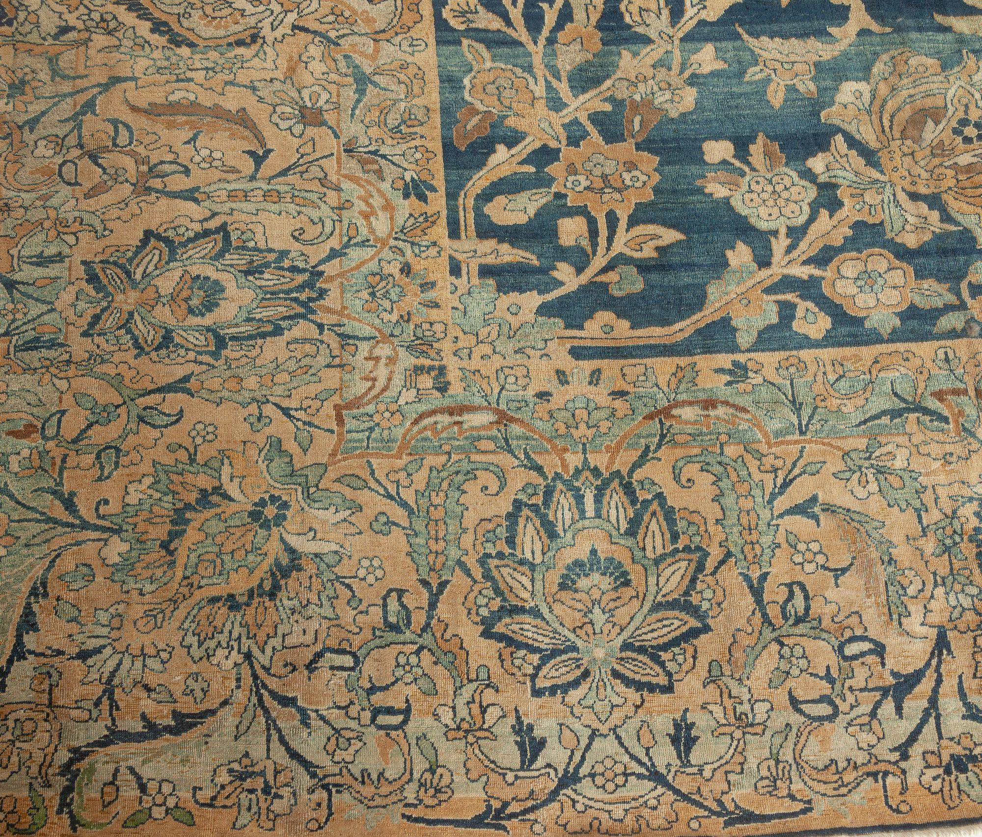 20th Century Antique Persian Kirman Handmade Wool Rug For Sale