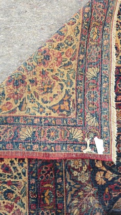 Antique Persian Kirman Lavar Rug 9.4x12.10