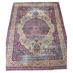 Antique Persian Kirman Lavar Rug 9.4x12.10