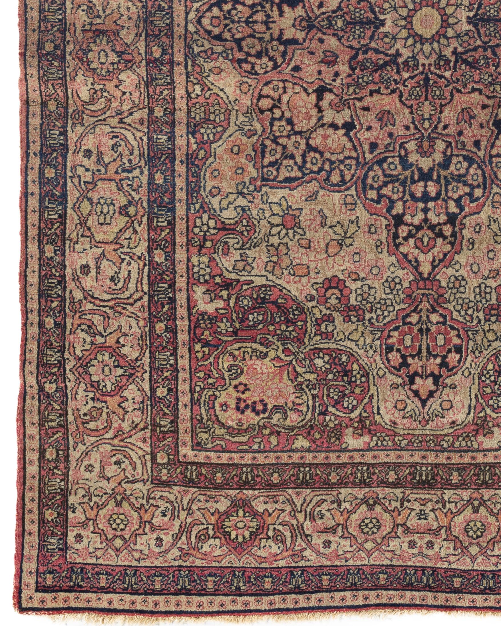 Antique Persian Kirman Lavar Rug, circa 1880. Some of the finest rugs in the world come from the famous weaving area known as Lavar or Ravar. Situated around 60 miles north of Kirman they have been weaving rugs of exceptional quality for over 200