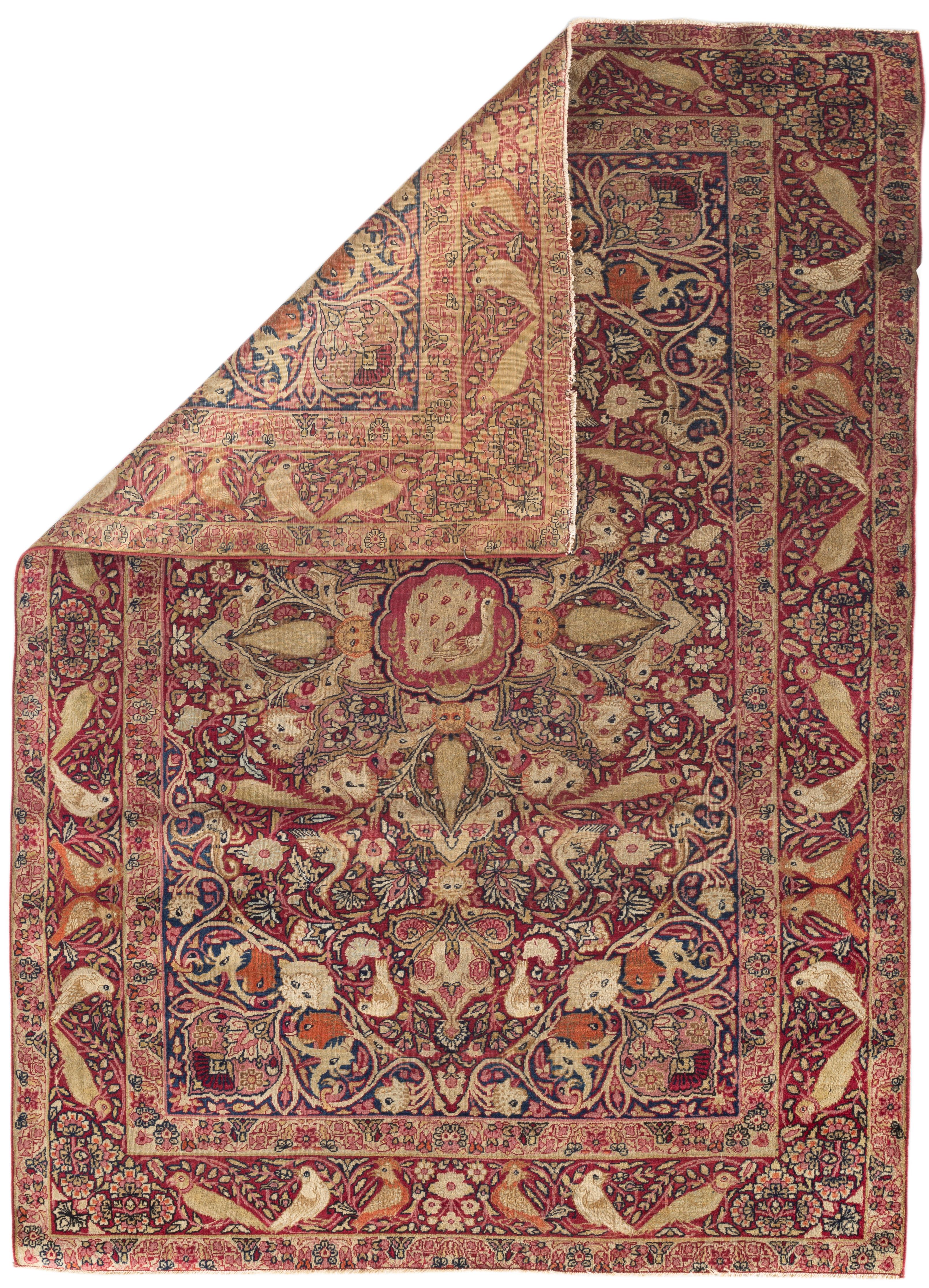 Antiker persischer Kirman-Lavar-Teppich, um 1880 (Handgewebt) im Angebot