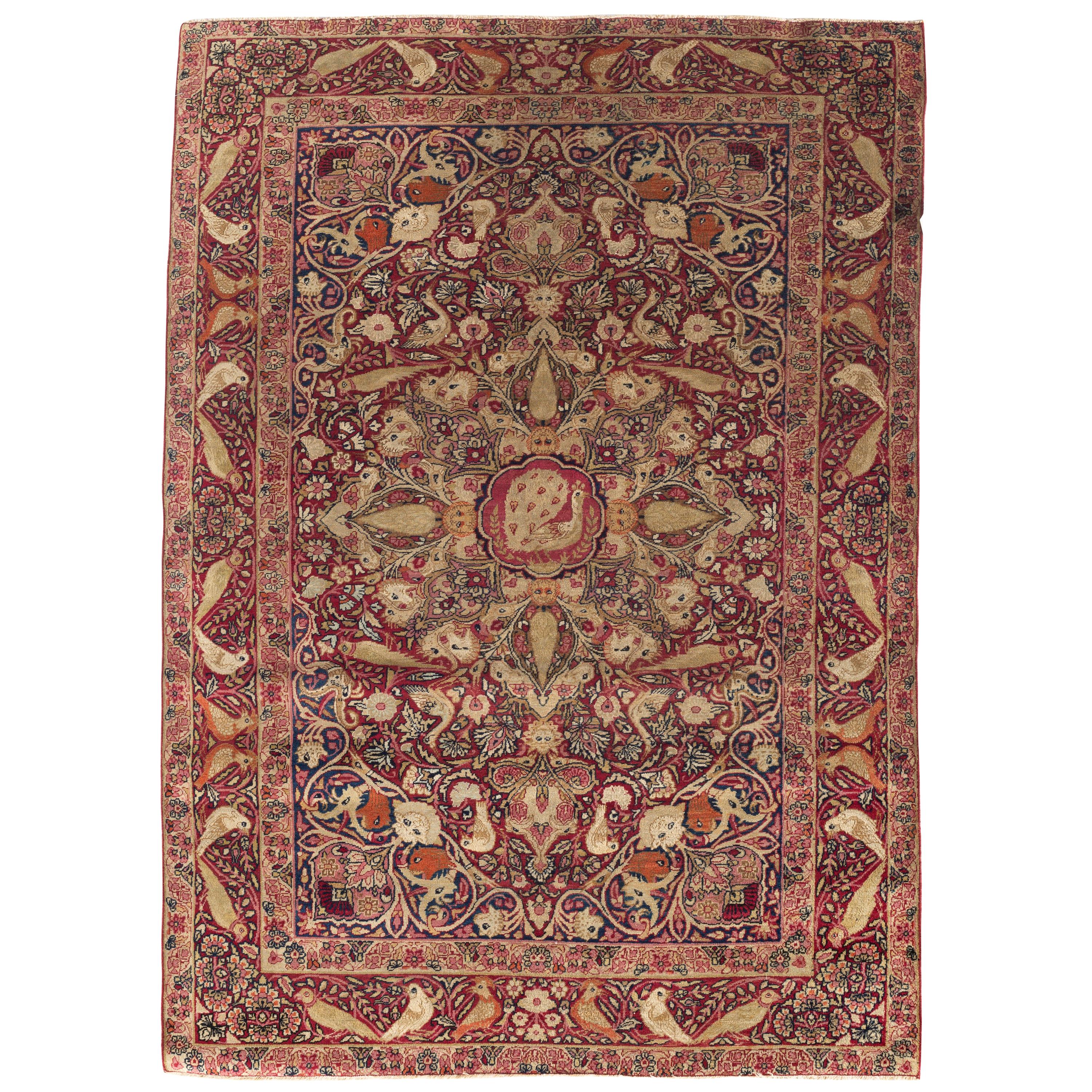 Antiker persischer Kirman-Lavar-Teppich, um 1880