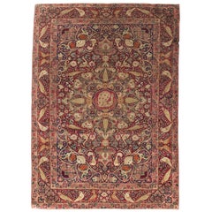 Antico tappeto persiano Kirman Lavar, 1880 circa