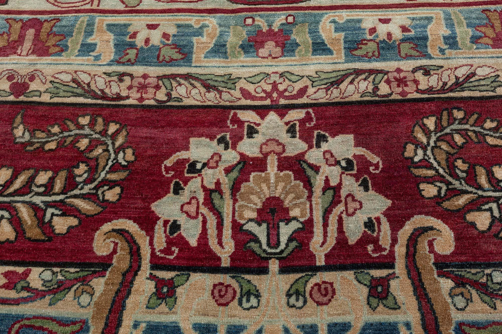 Antique Persian Kirman Oriental Handmade Wool Rug In Good Condition For Sale In New York, NY