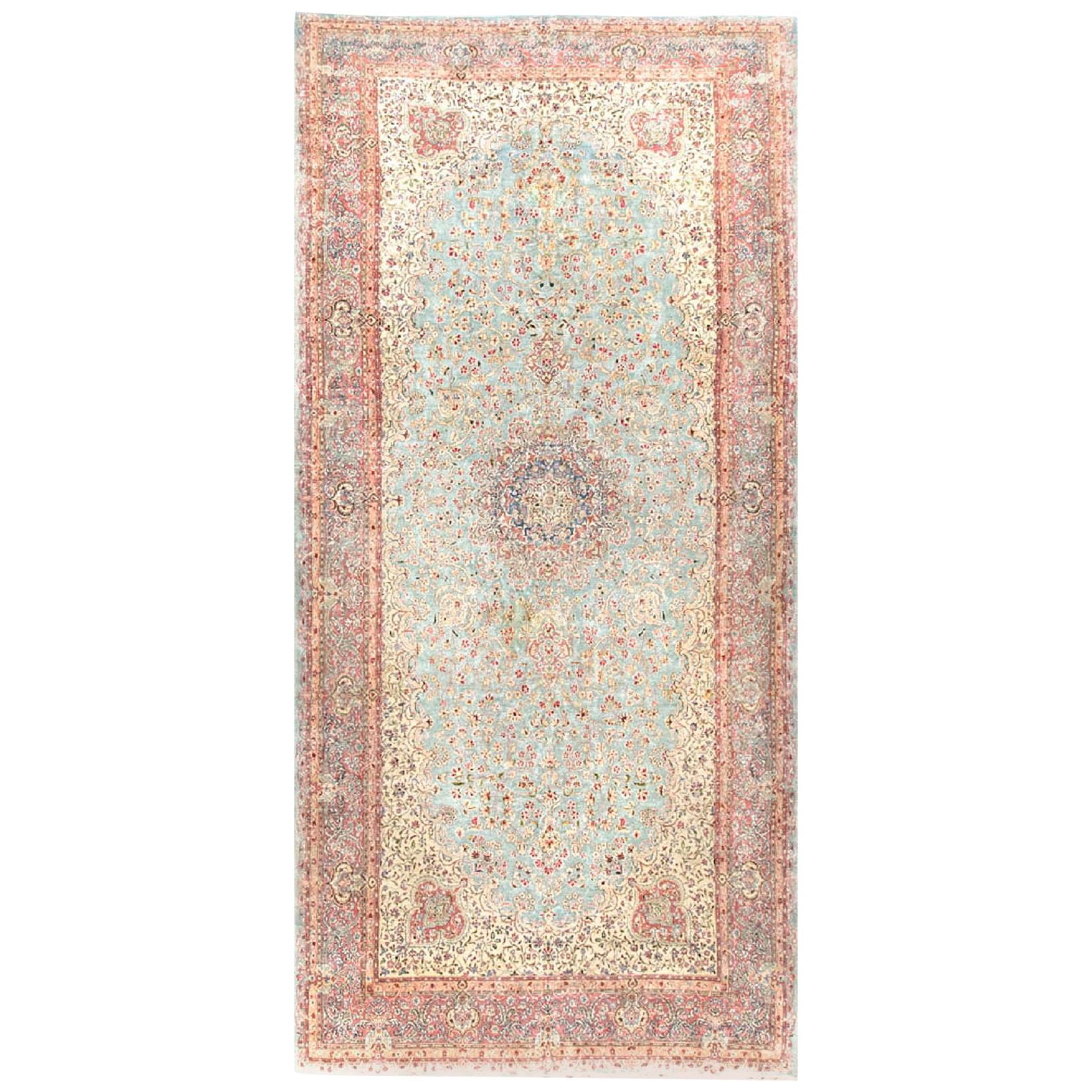 Antique Oversize Persian Kirman Rug, circa 1890 8'3 x 18'2 For Sale