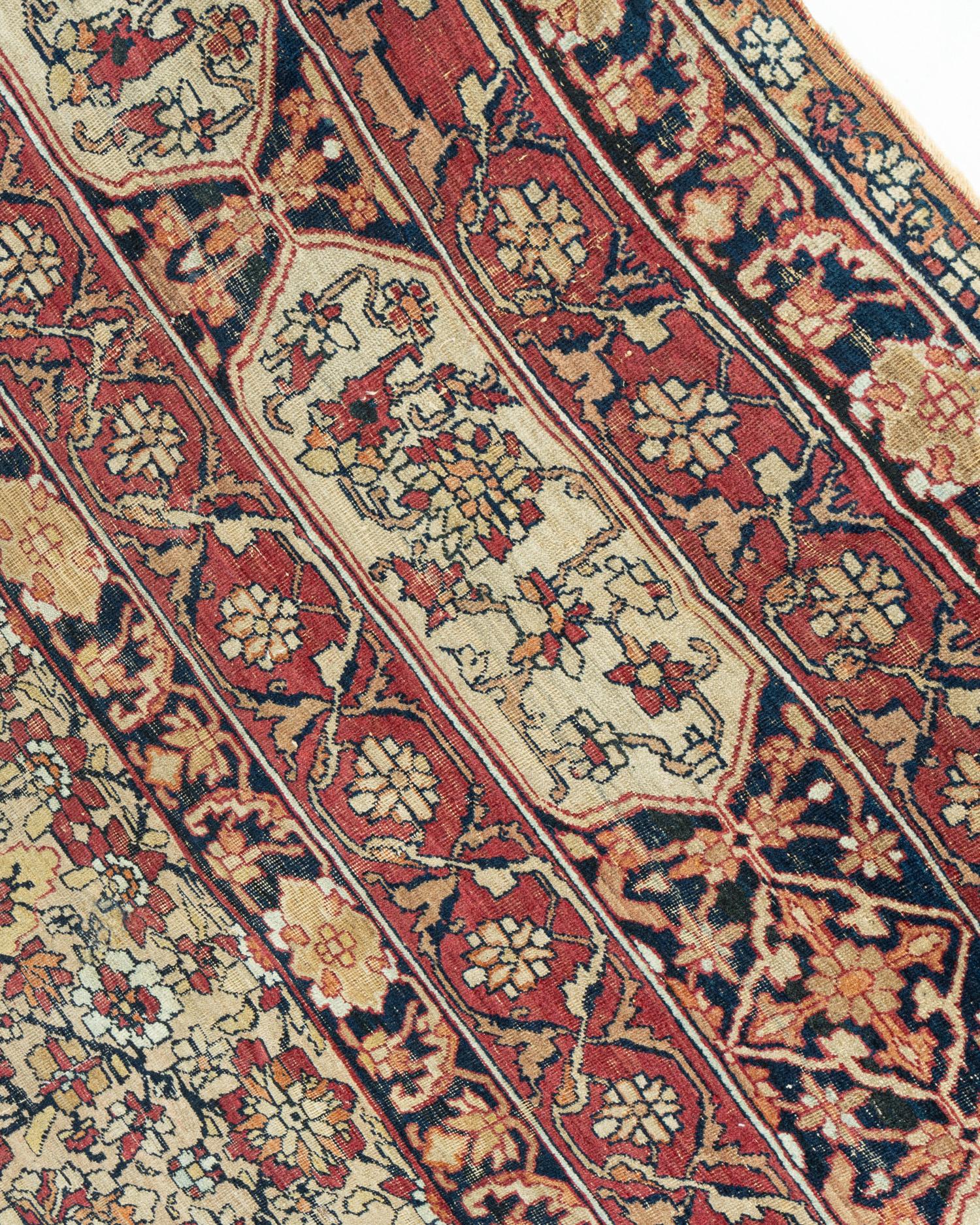 19th Century Antique Persian Kirman Rug, circa 1900  8'8 x 13'5 For Sale