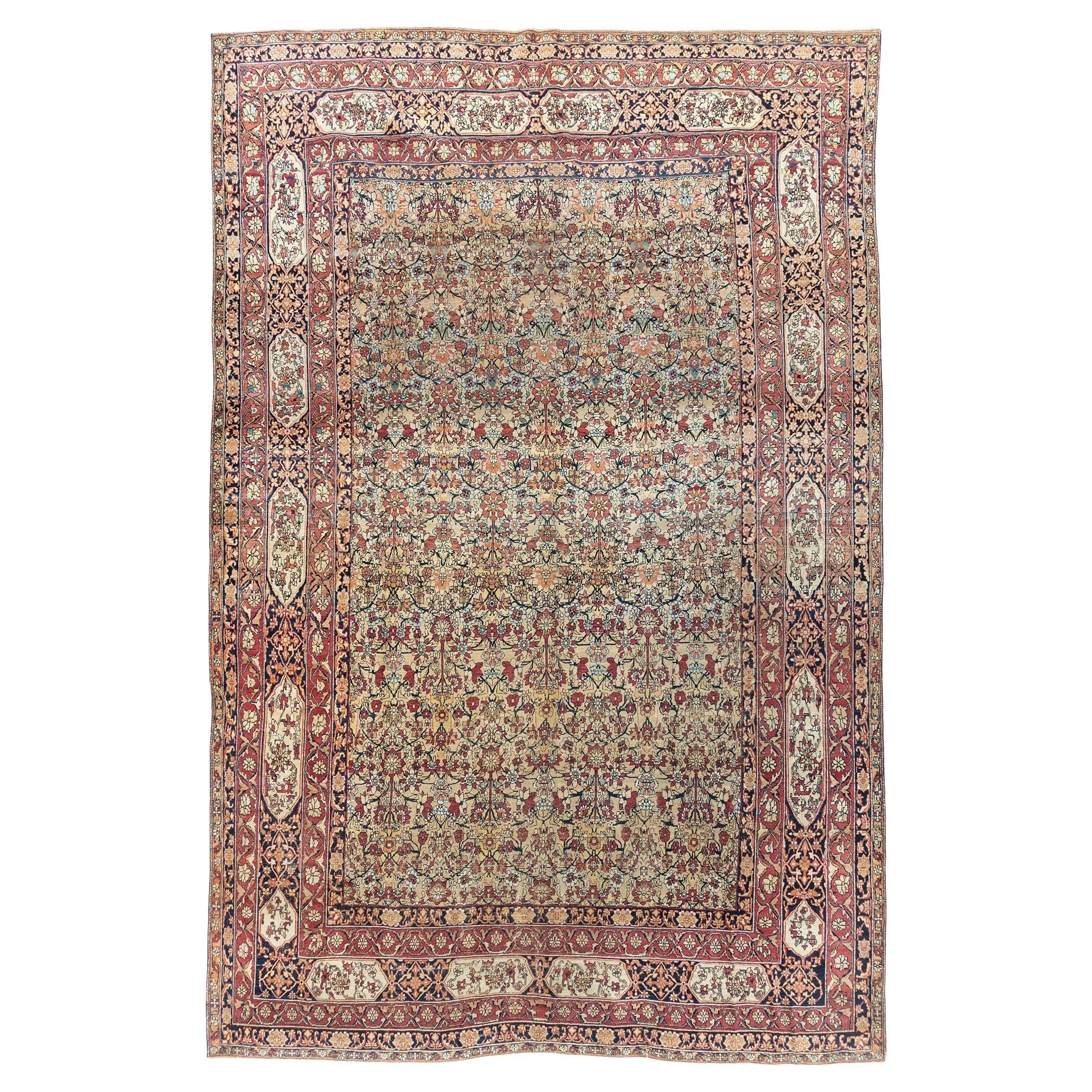 Antique Persian Kirman Rug, circa 1900  8'8 x 13'5 For Sale