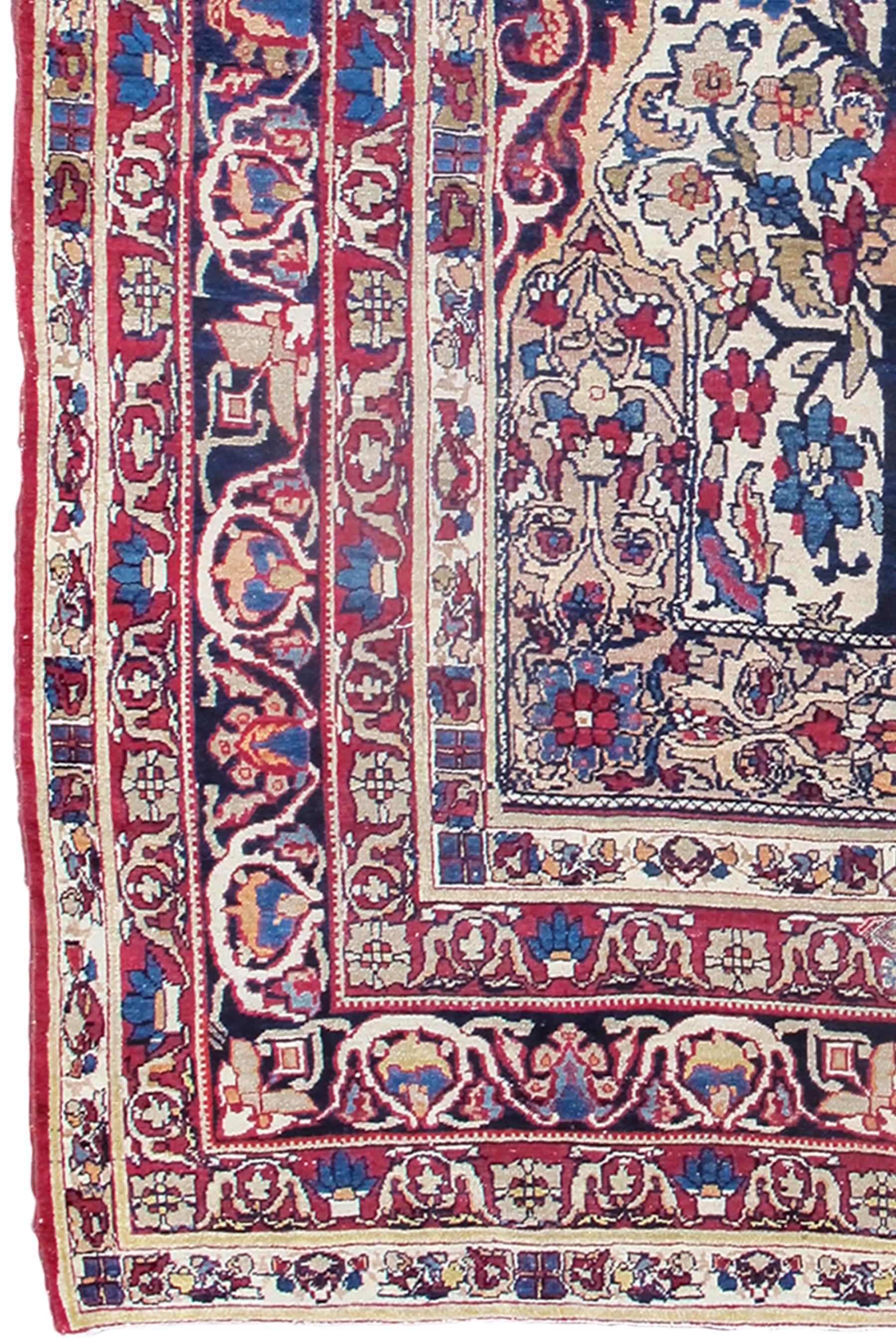 Antigua alfombra persa Kirman, principios del siglo XX Tejido a mano en venta
