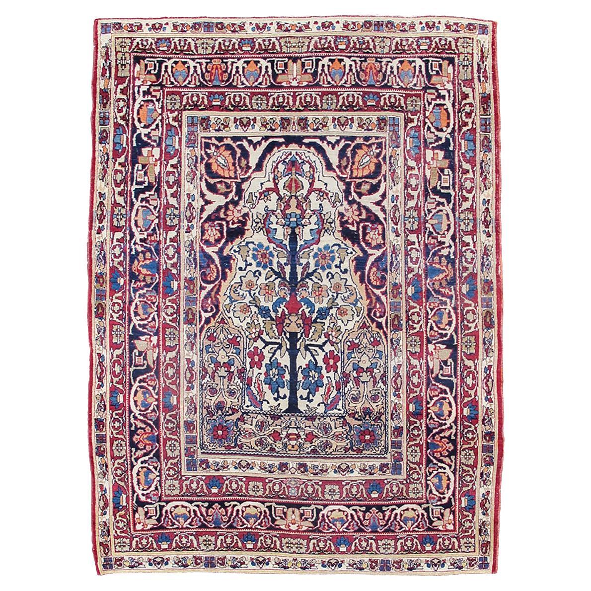 Ancien tapis persan Kirman, début du 20e siècle