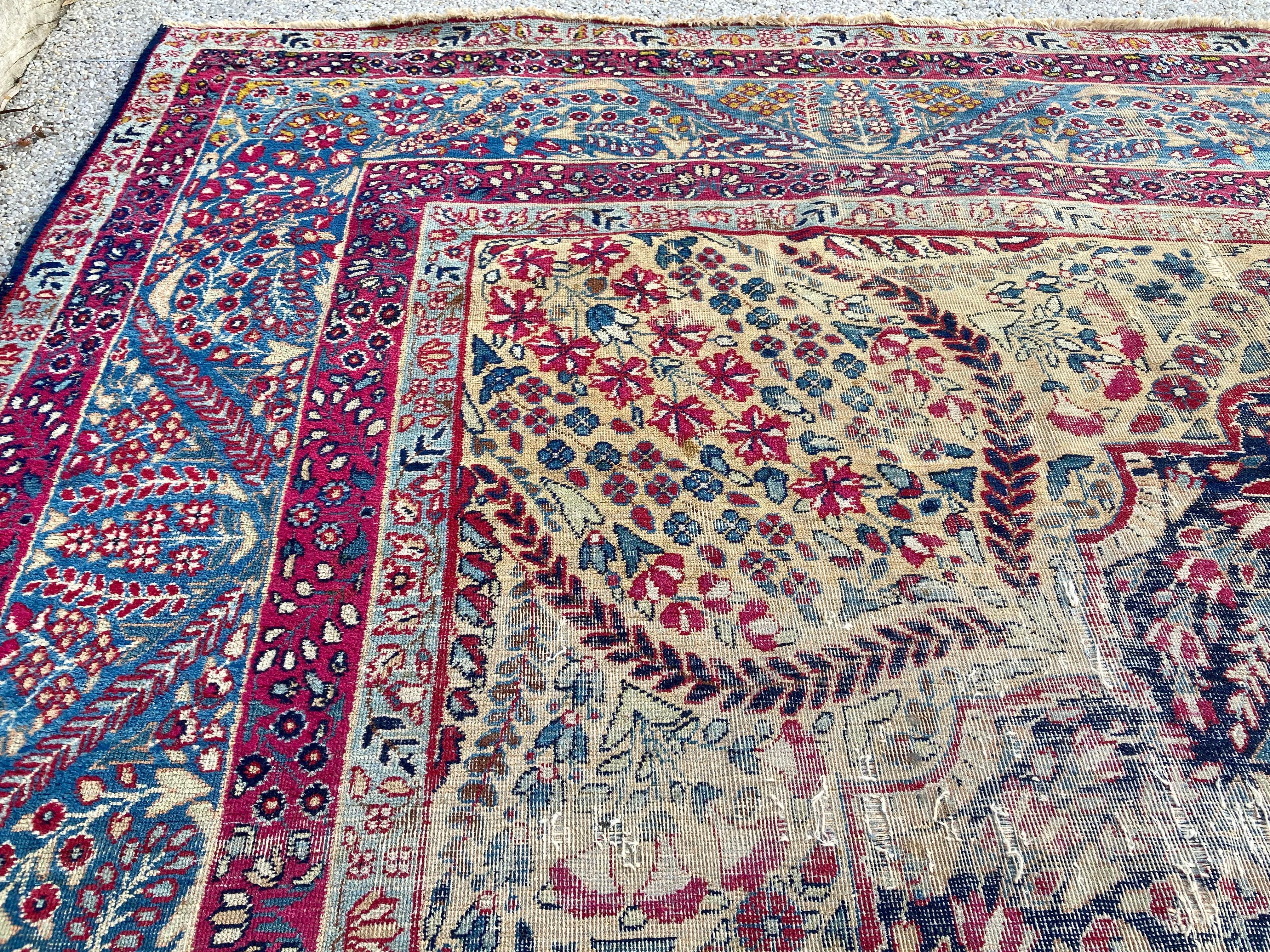 Antique Persian Kirman Rug For Sale 4