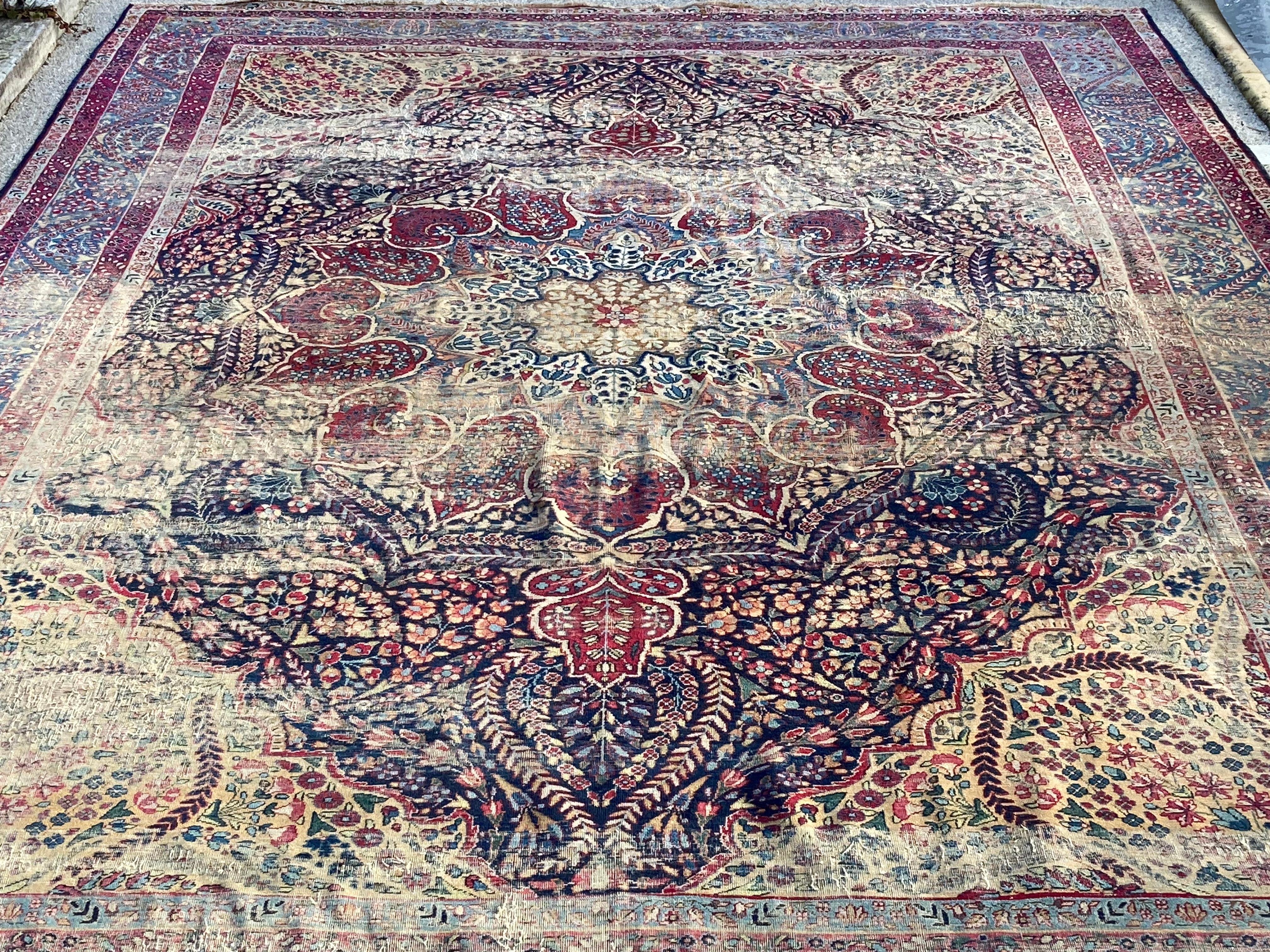 Antique Persian Kirman Rug For Sale 5