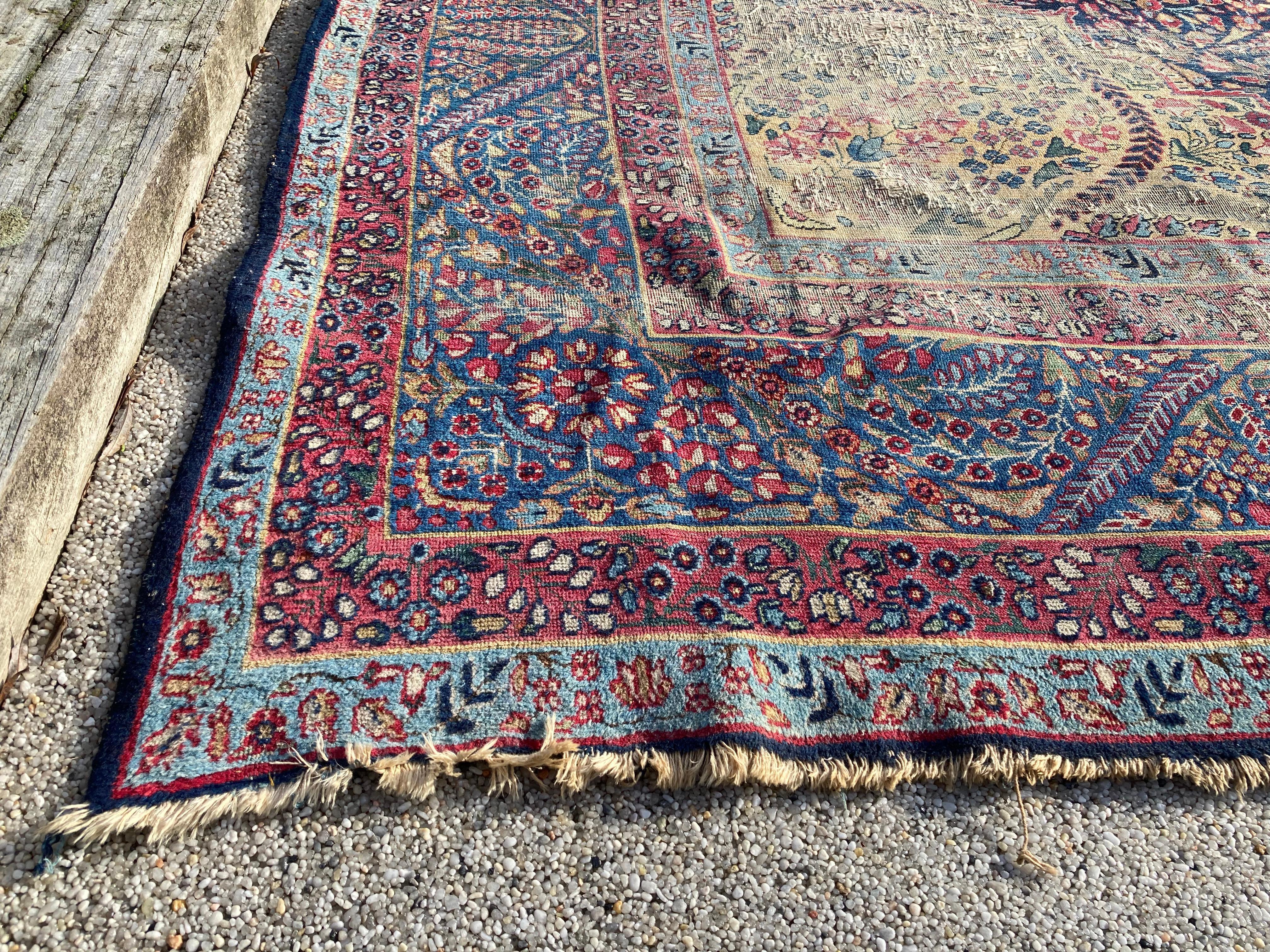 Antique Persian Kirman Rug For Sale 6