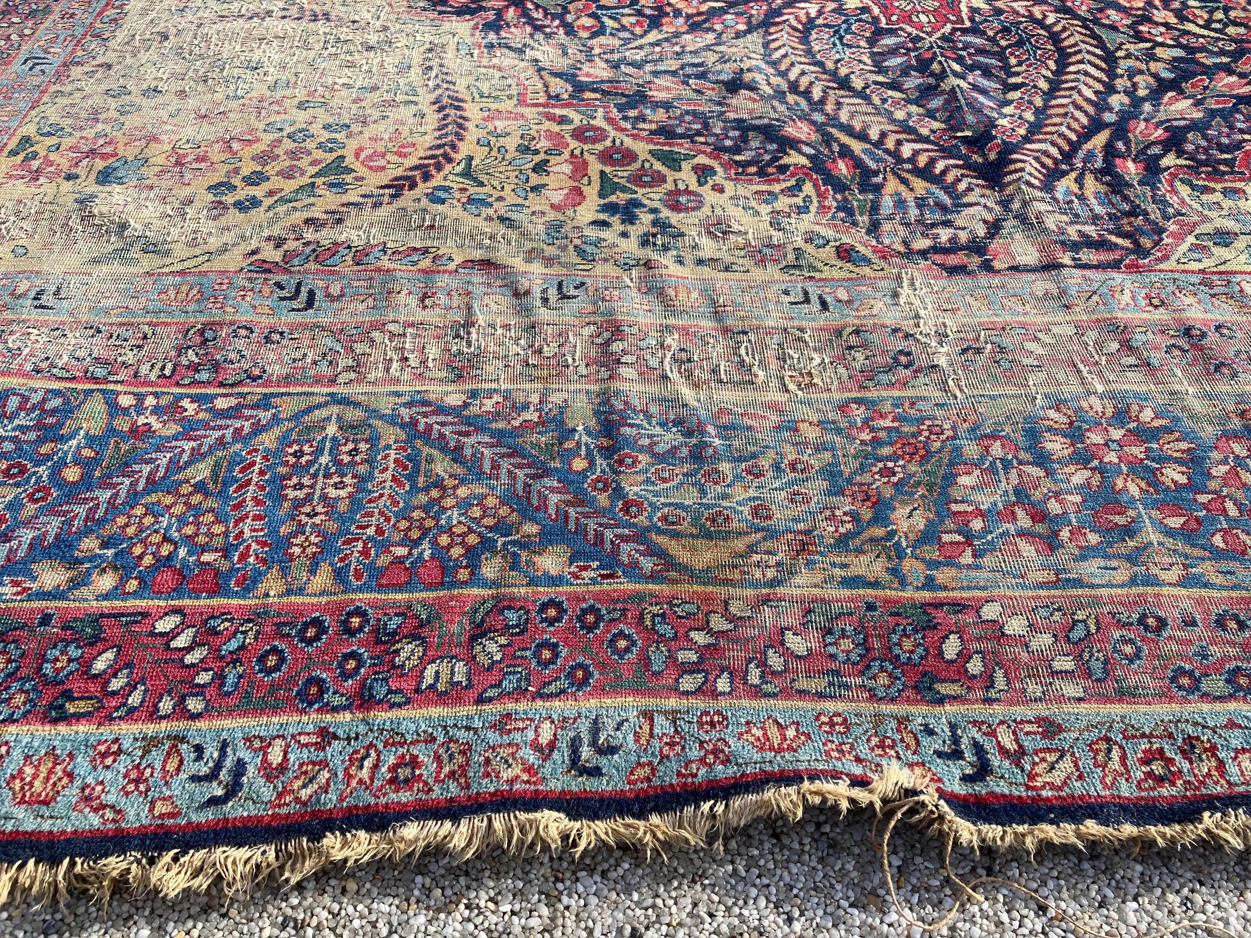 Antique Persian Kirman Rug For Sale 7