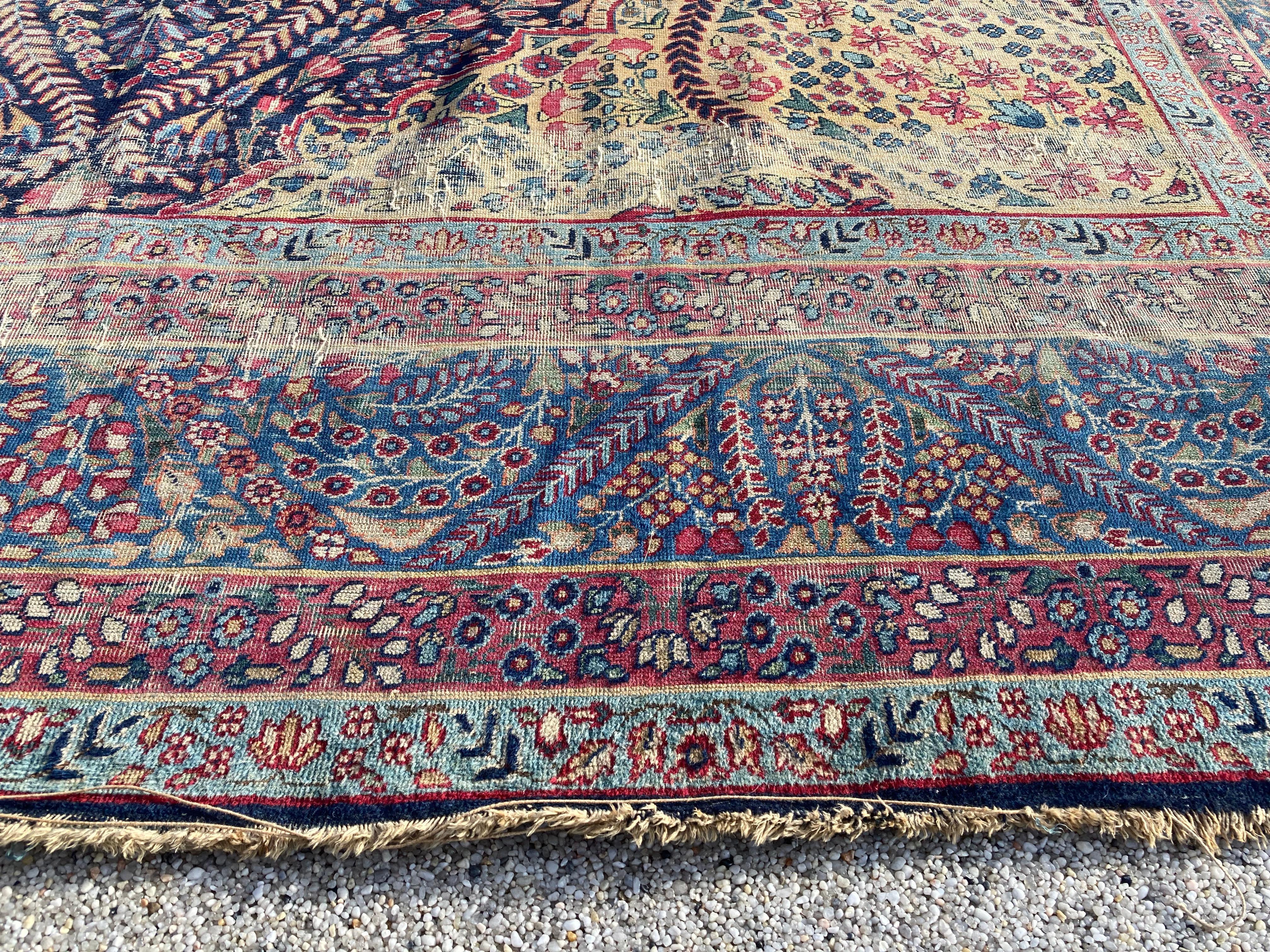 Antique Persian Kirman Rug For Sale 8