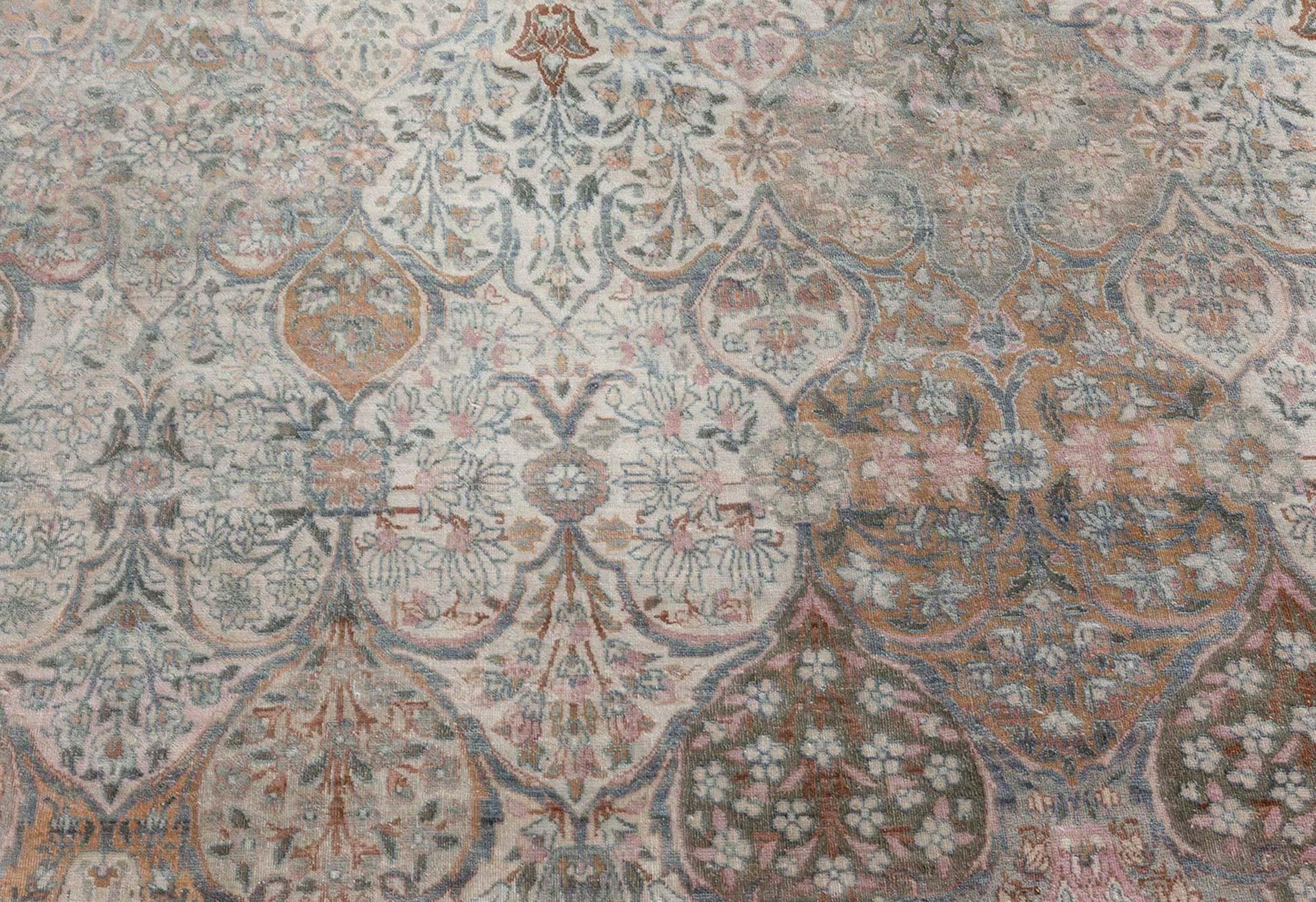 Hand-Knotted Antique Persian Kirman Rug For Sale