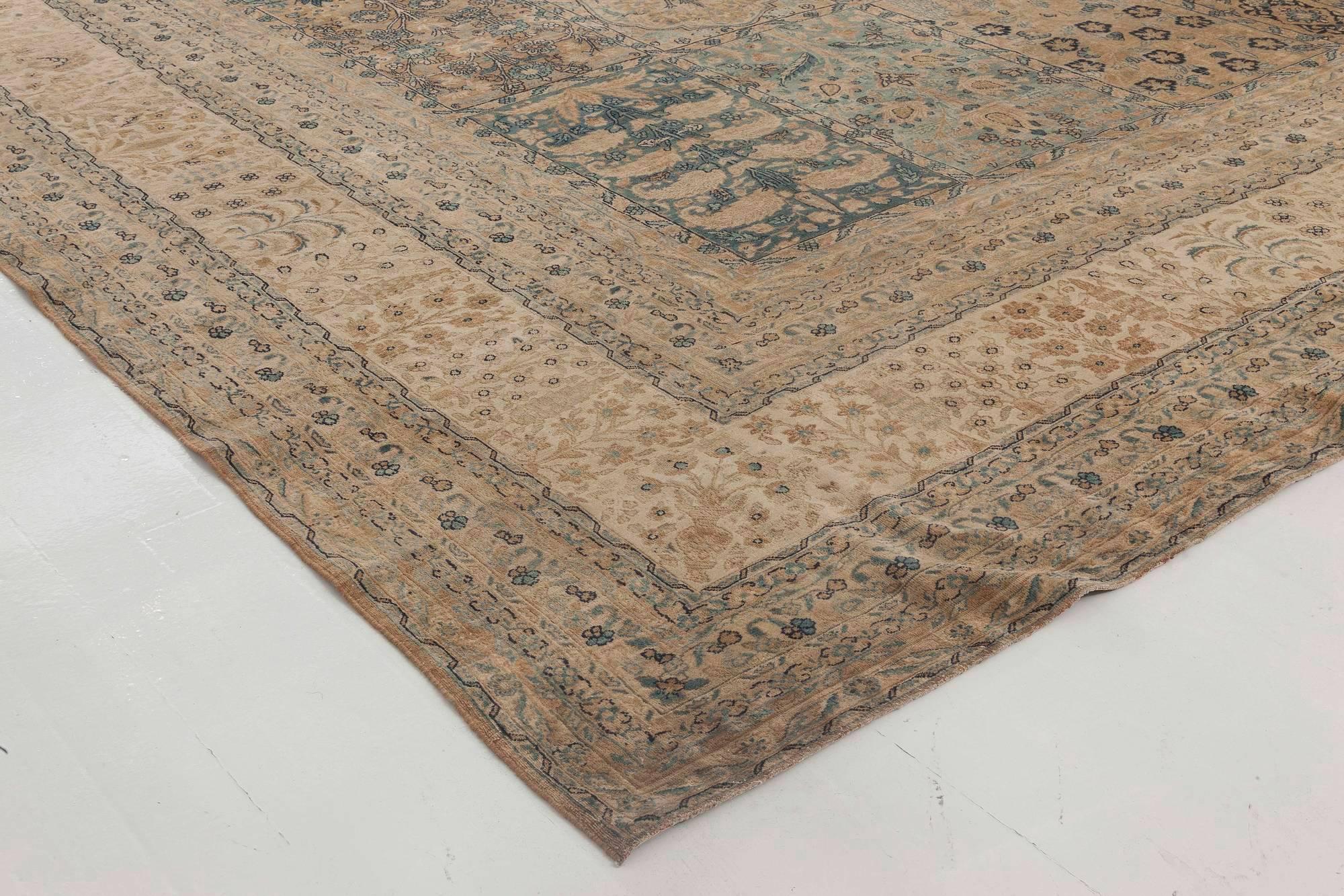 Hand-Woven Antique Persian Kirman Rug For Sale