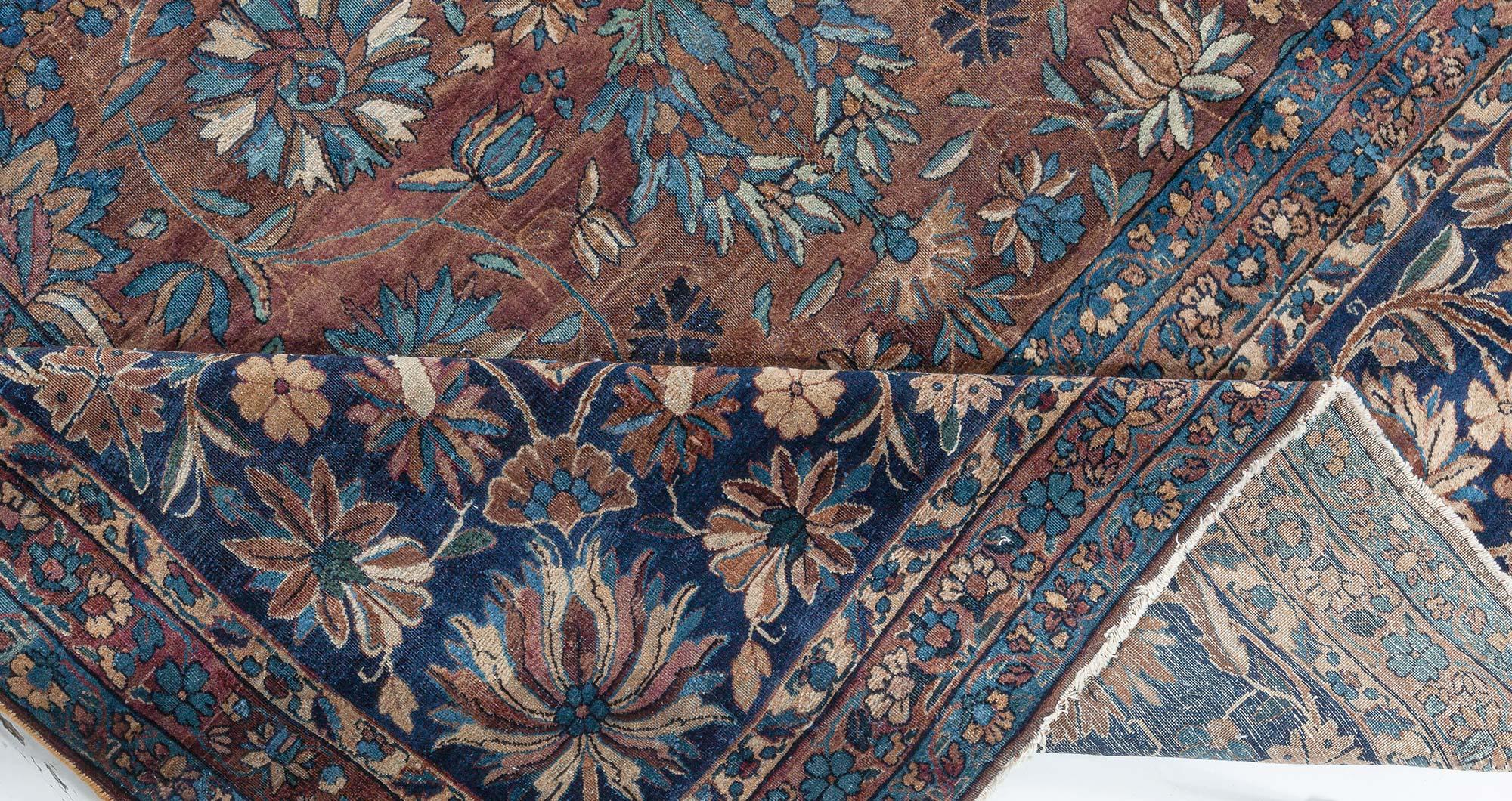 Wool Antique Persian Kirman Rug For Sale