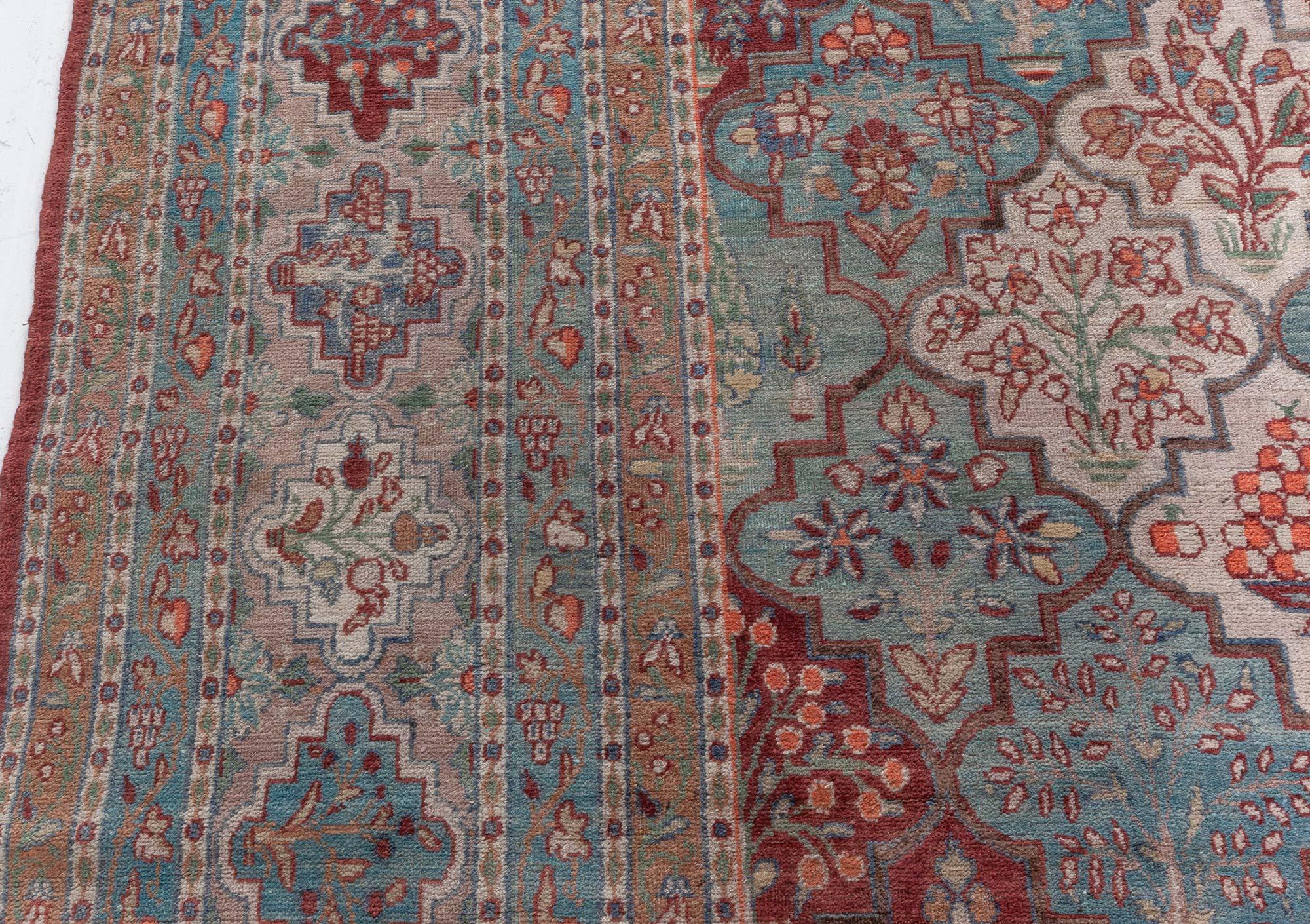 Wool Antique Persian Kirman Rug For Sale