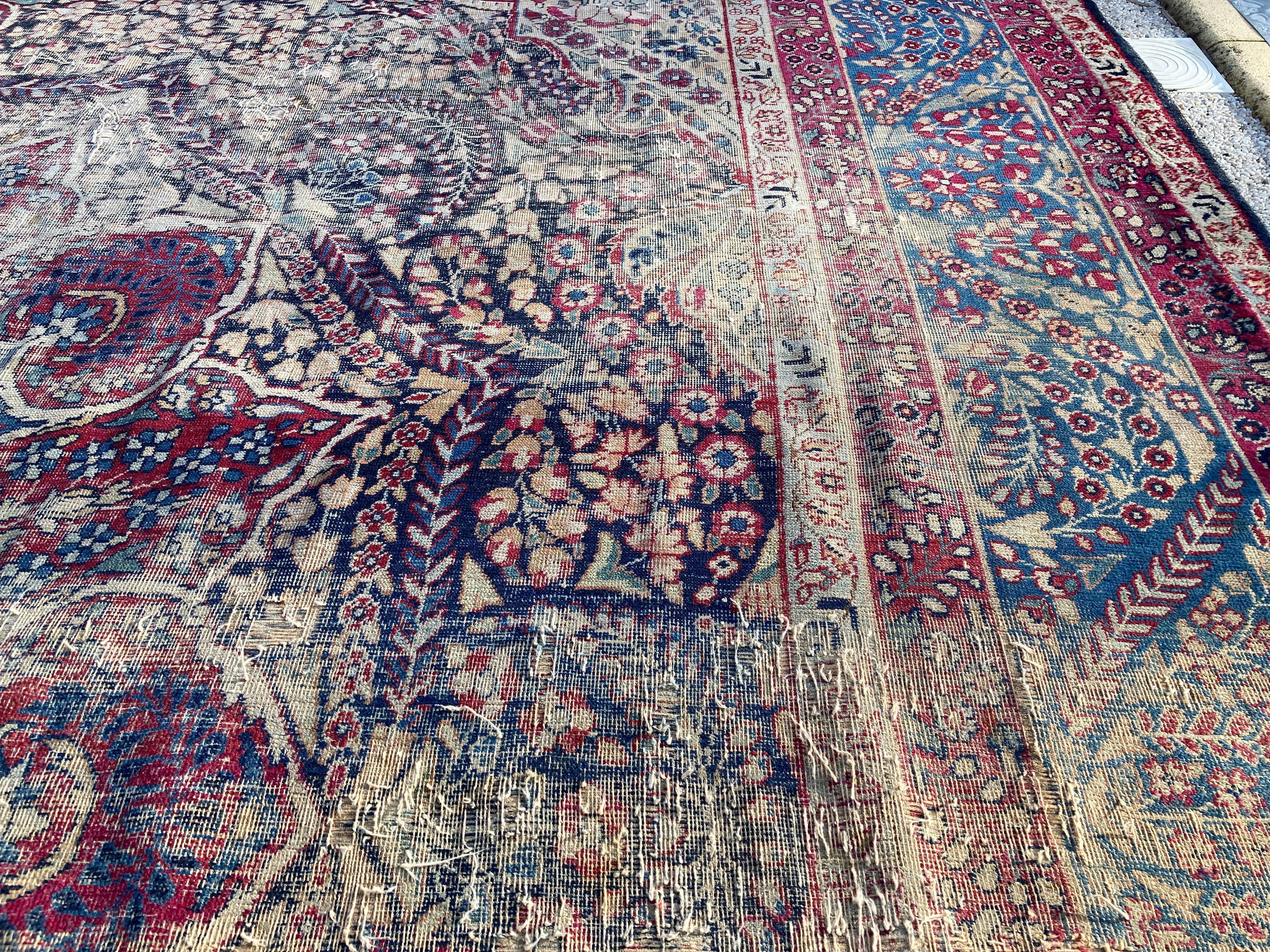 Antique Persian Kirman Rug For Sale 2