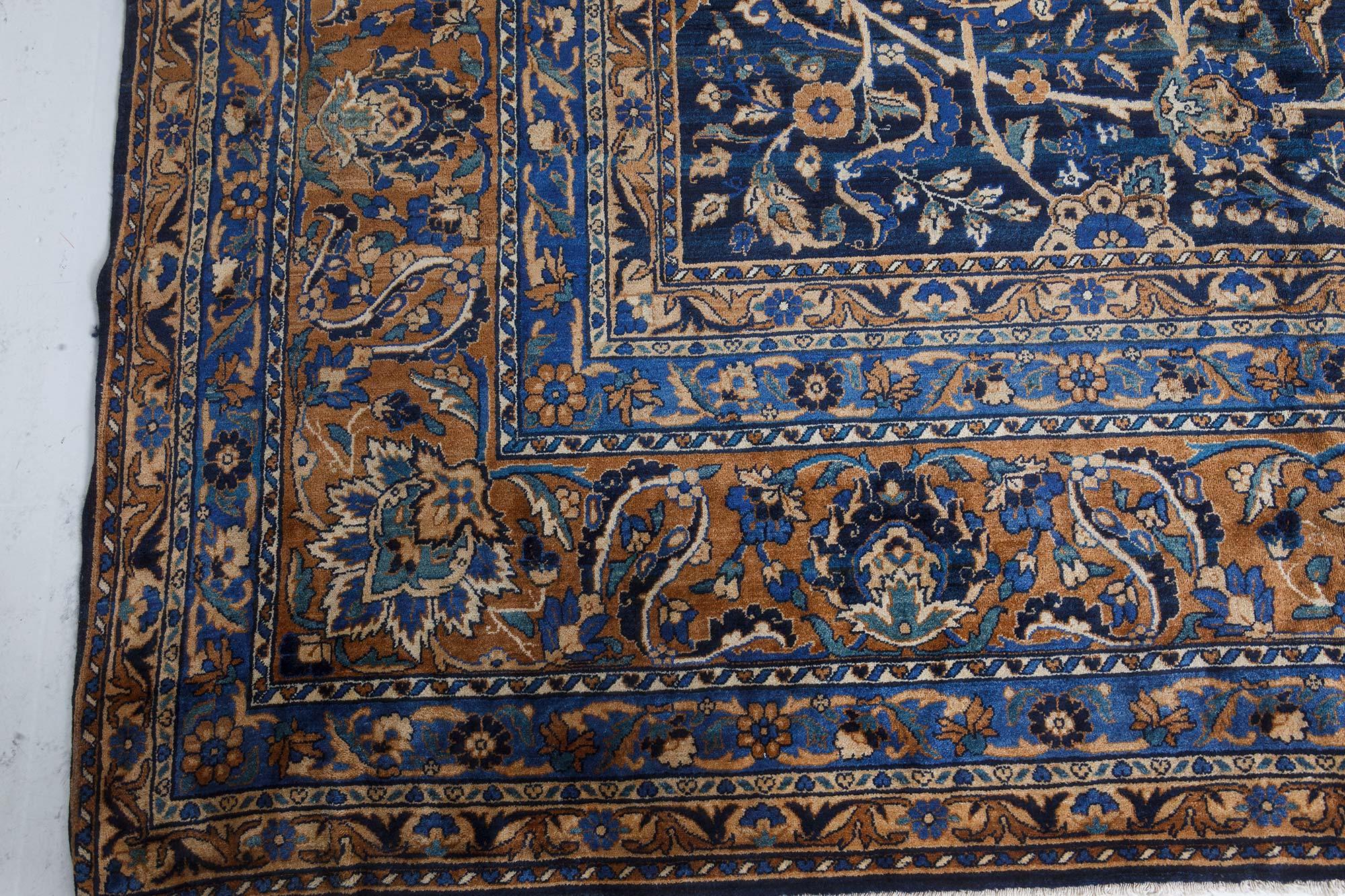 Authentic Persian Kirman Handmade Wool Rug For Sale 3