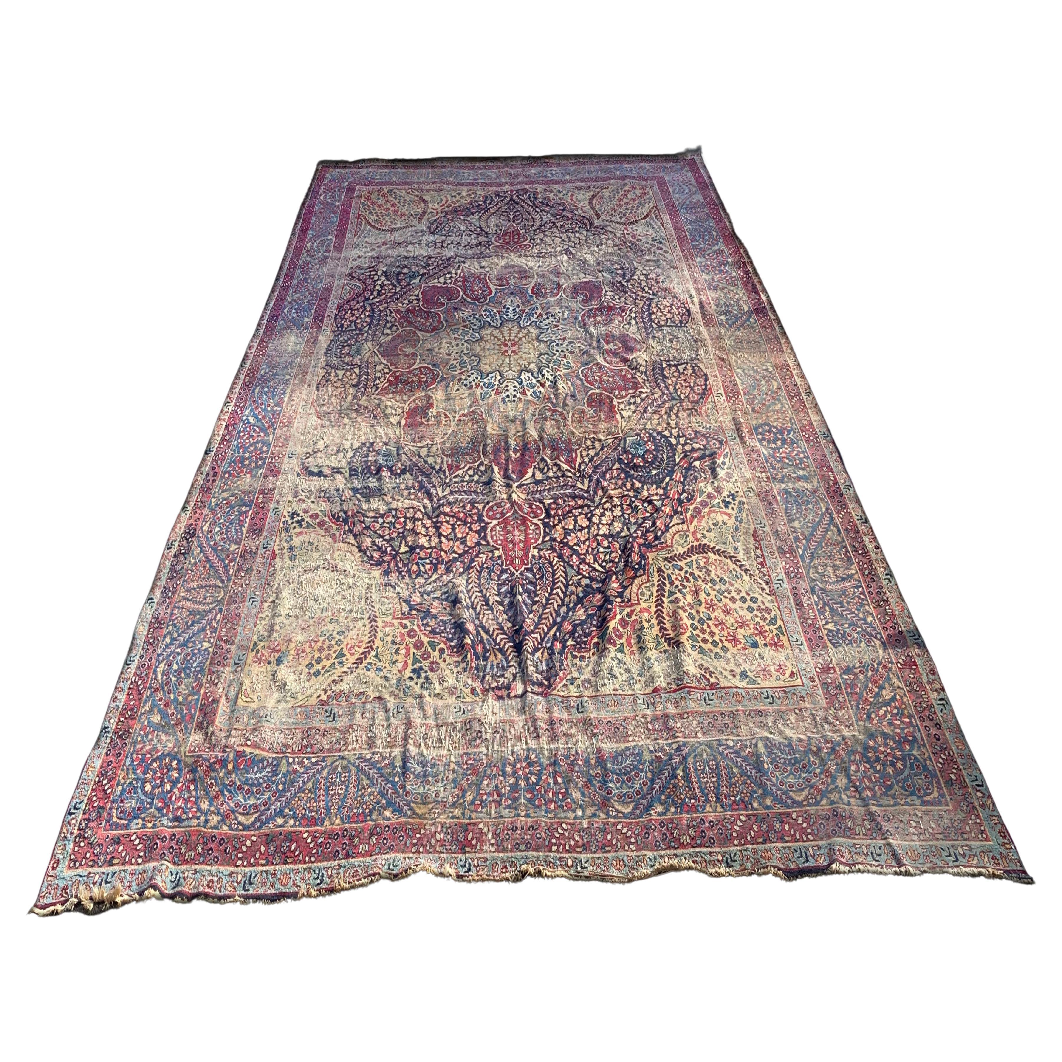 Antique Persian Kirman Rug