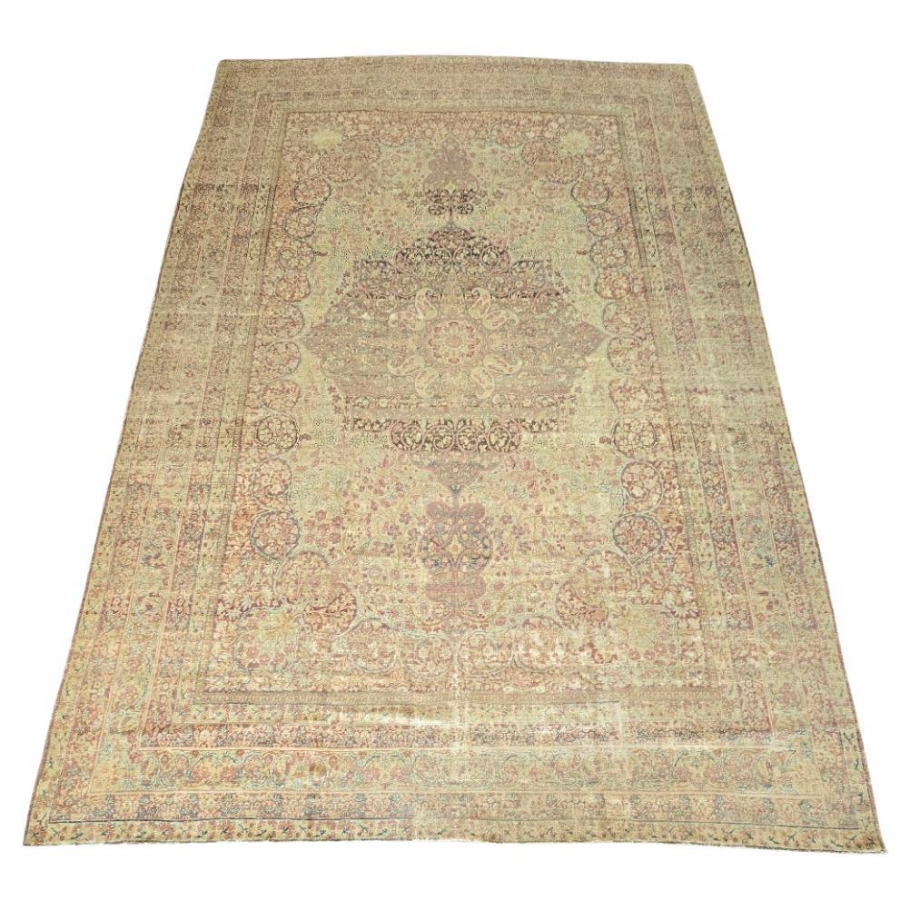 Antique Persian Kirman Shah Rug