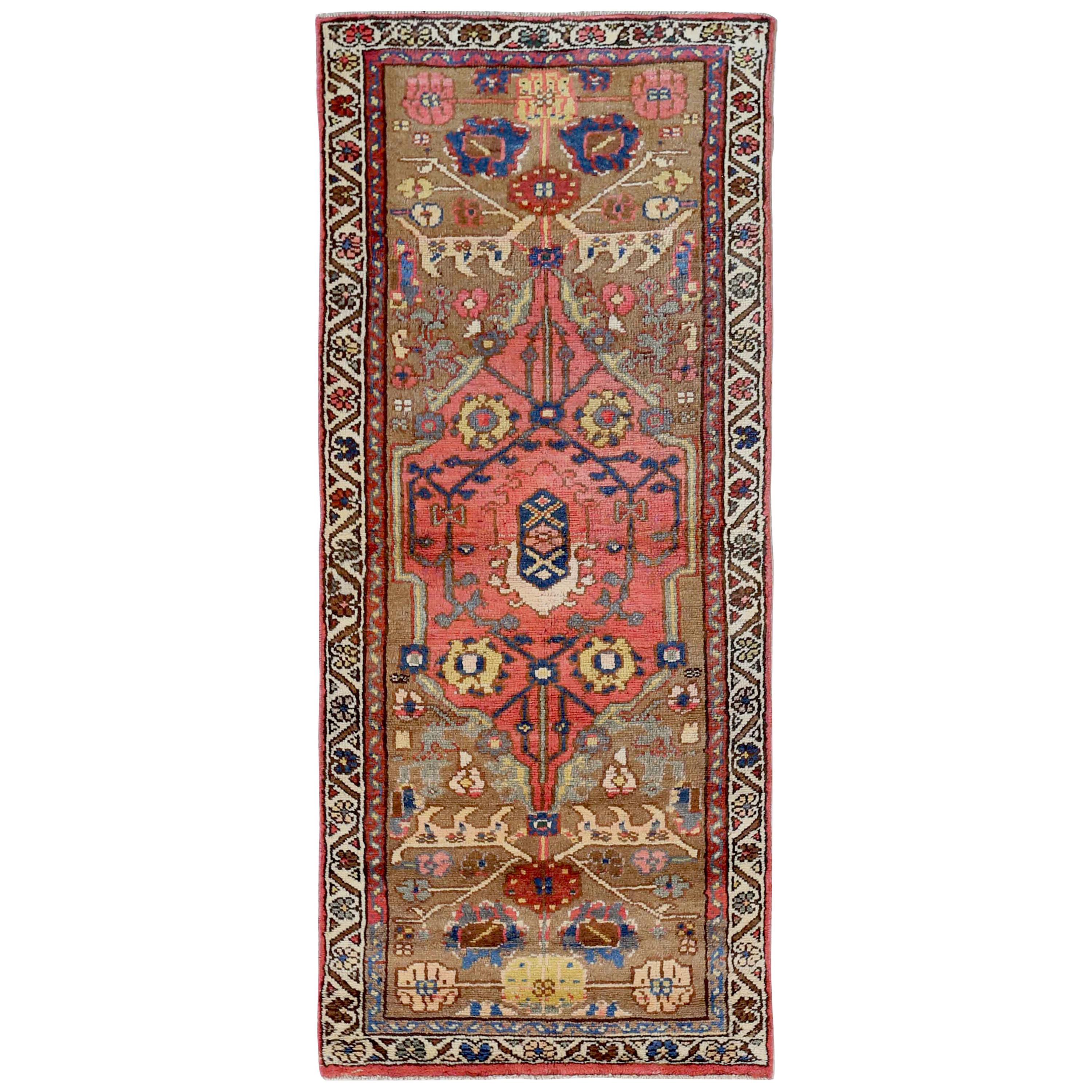 Antique Persian Koliai Runner Rug with Tribal and Floral Details at 1stDibs