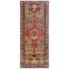 Antique Persian Koliai Runner Rug with Tribal and Floral Details