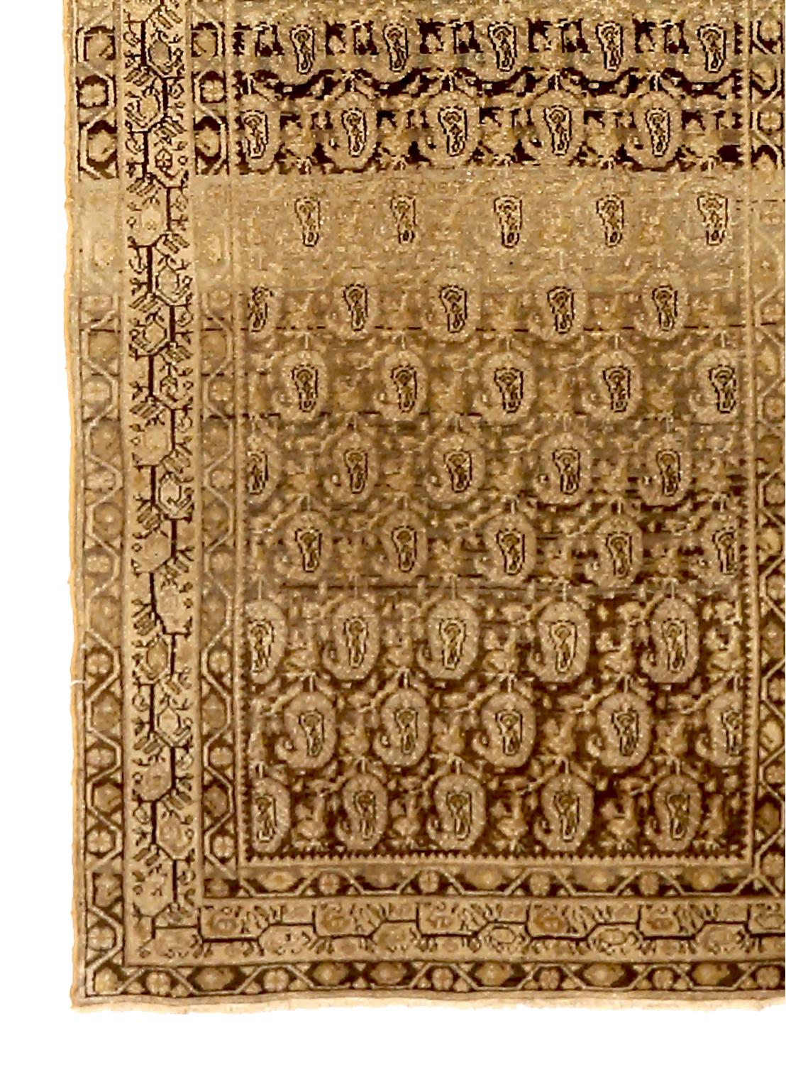 Other Antique Persian Koliai Runner Rug with Tribal and Floral Details on Beige Field For Sale