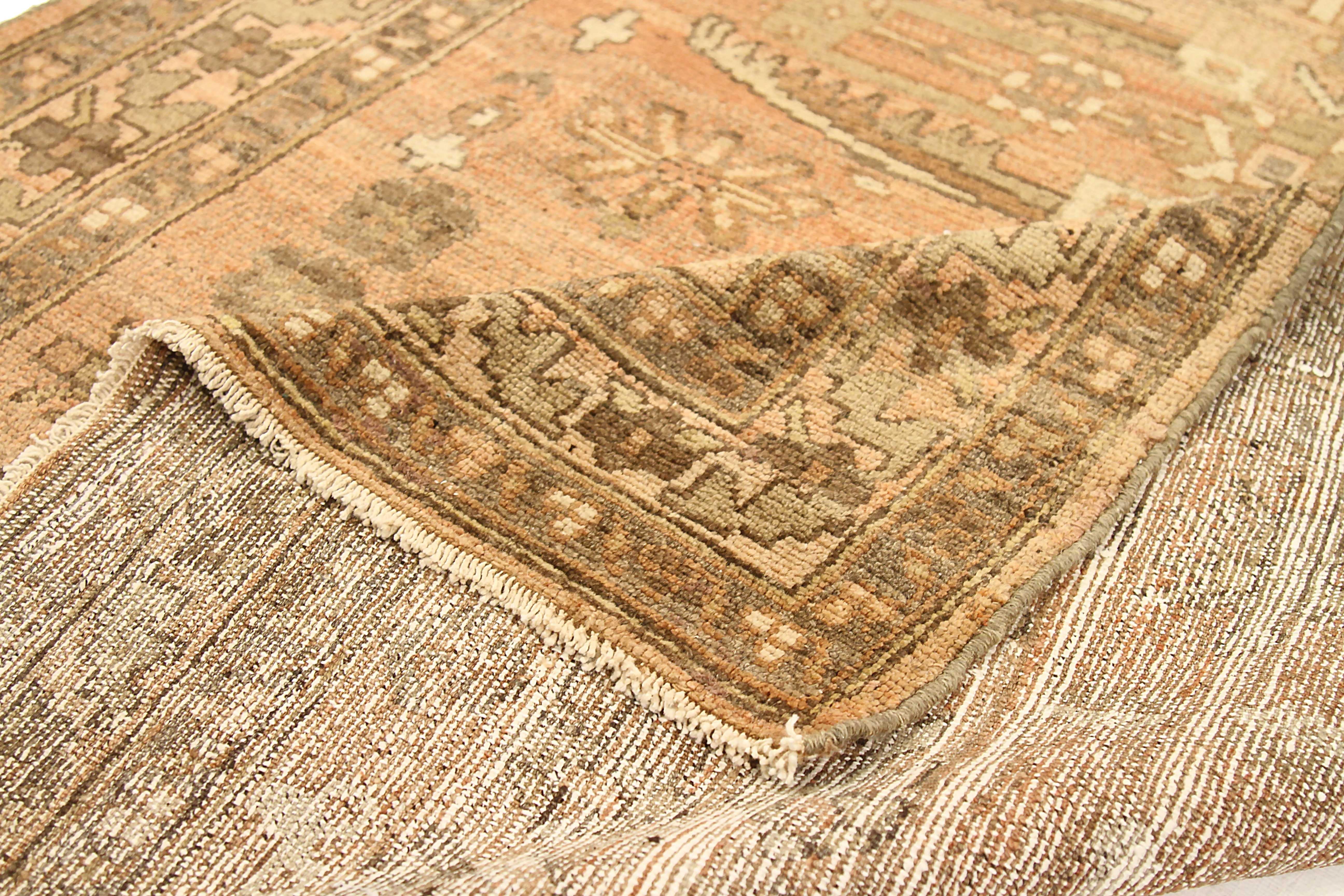 Other Antique Persian Koliai Runner Rug with Tribal and Floral Details on Ivory Field For Sale