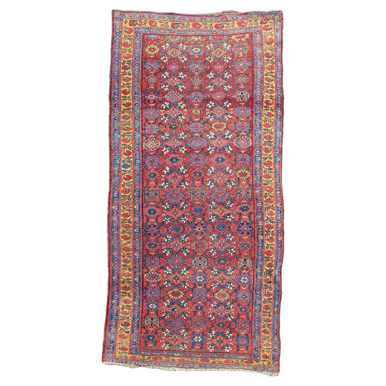 Antique Persian Kurd Bidjar Rug, Late 19th Century For Sale