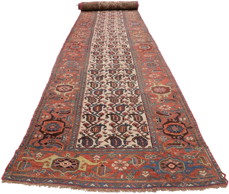 Antique Persian Kurd Carpet Runner, Extra Long Persian Runner For Sale