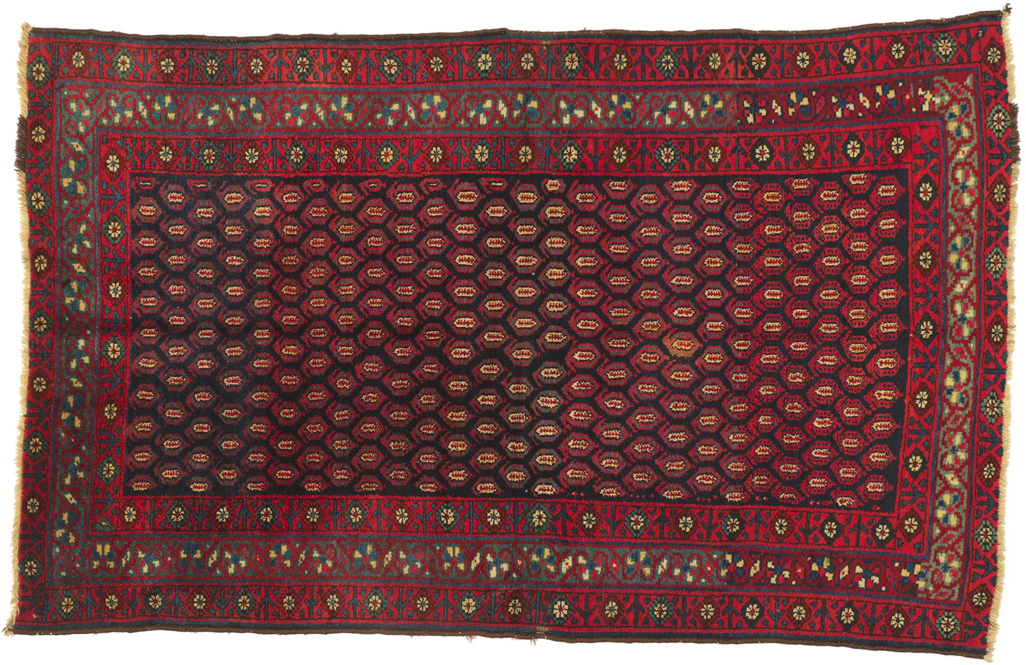 Antique Persian Kurd Rug with Allover Boteh Pattern For Sale 3