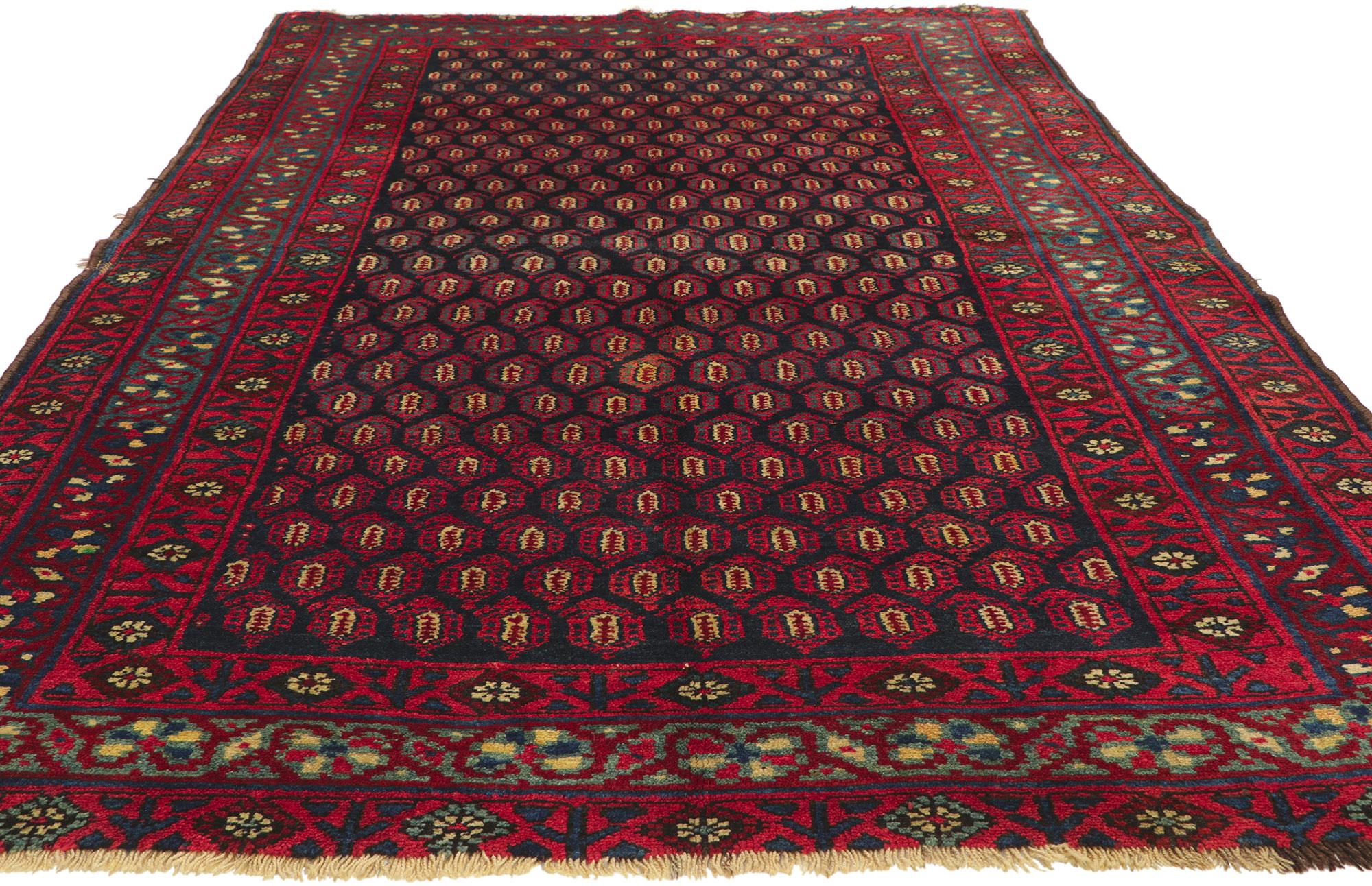 Malayer Antique Persian Kurd Rug with Allover Boteh Pattern For Sale