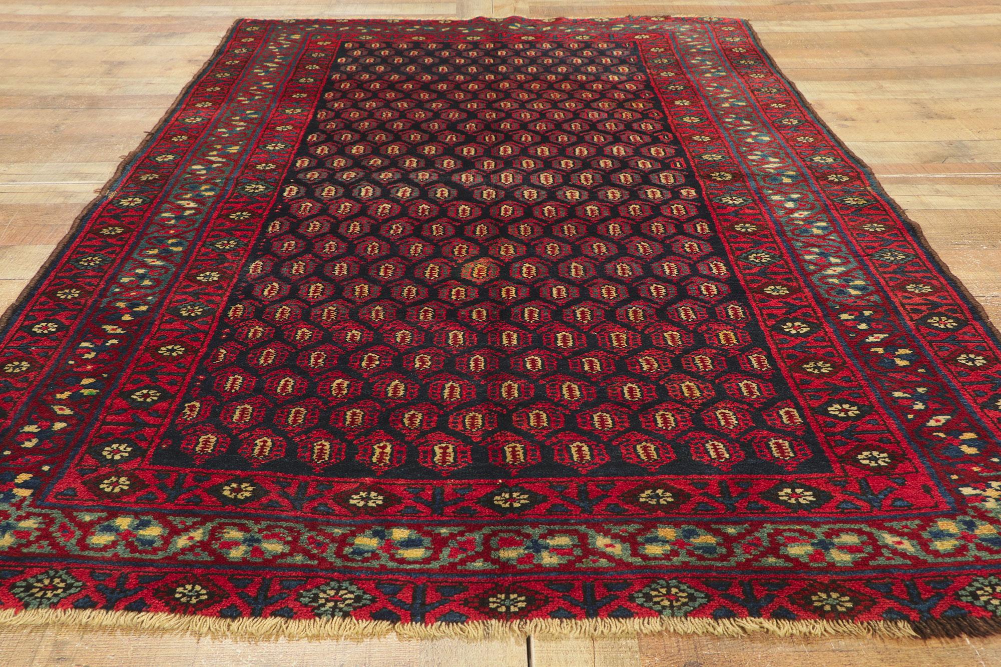 Antique Persian Kurd Rug with Allover Boteh Pattern For Sale 1
