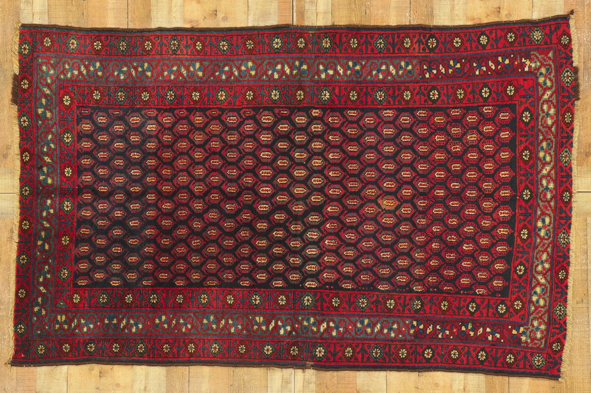 Antique Persian Kurd Rug with Allover Boteh Pattern For Sale 2