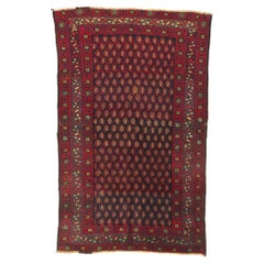 Ancien tapis persan Kurd avec motif Allover Boteh