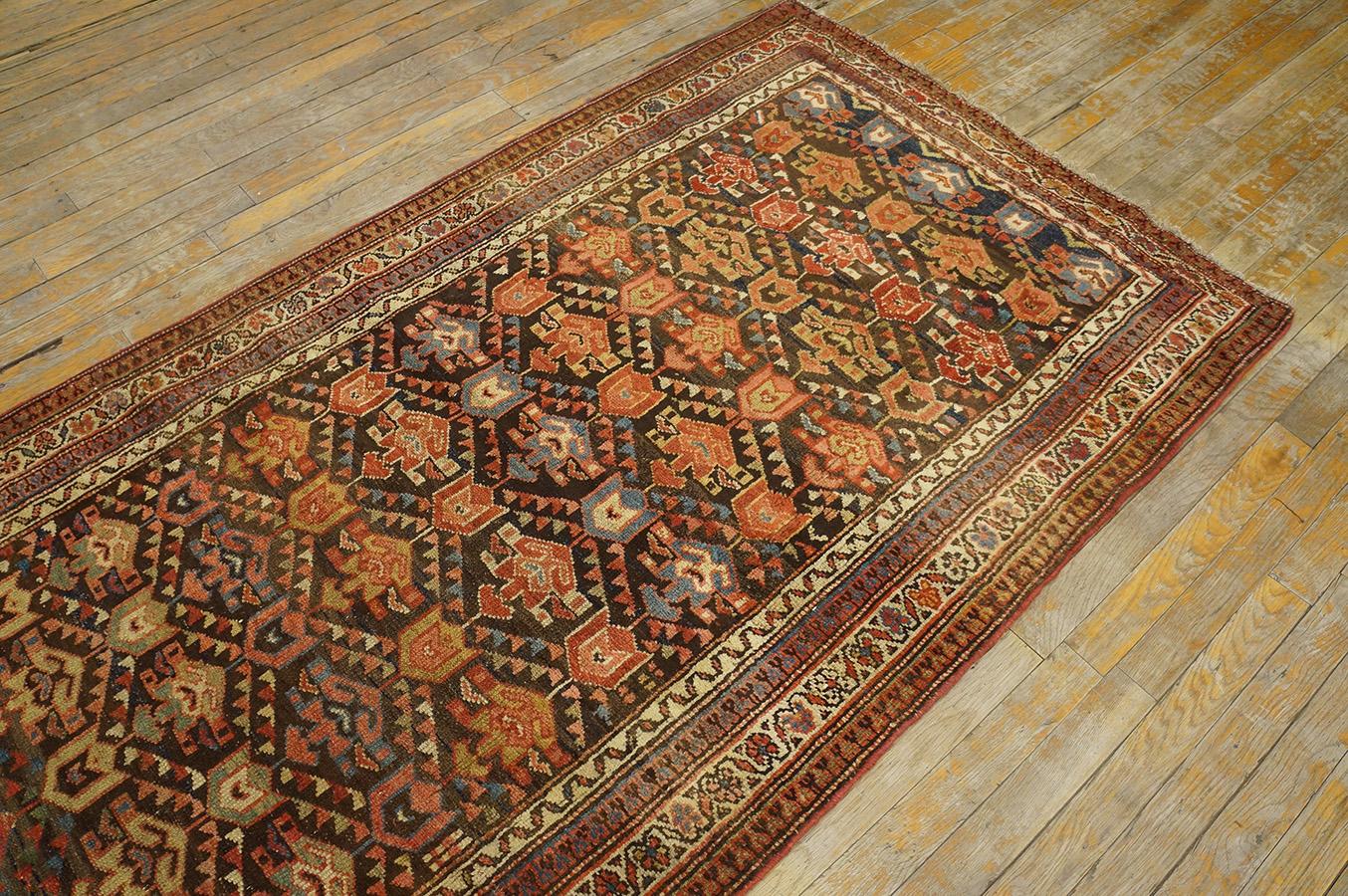 Wool Late 19th Century NW Persian Kurdish Carpet ( 3'4'' x 12'8''- 102 x 386 )